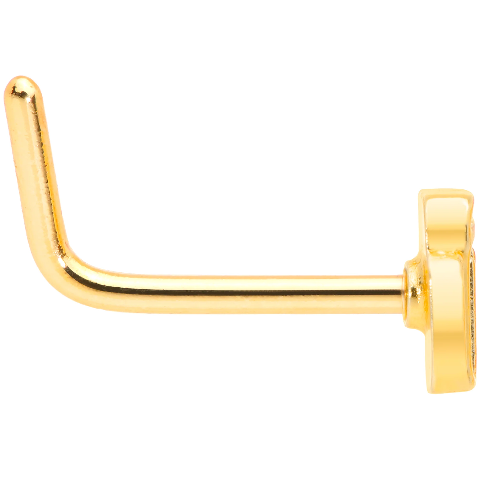 20G 5/16 Gold Tone Happy Hour Beer Mug L Shaped Nose Ring - Image 3
