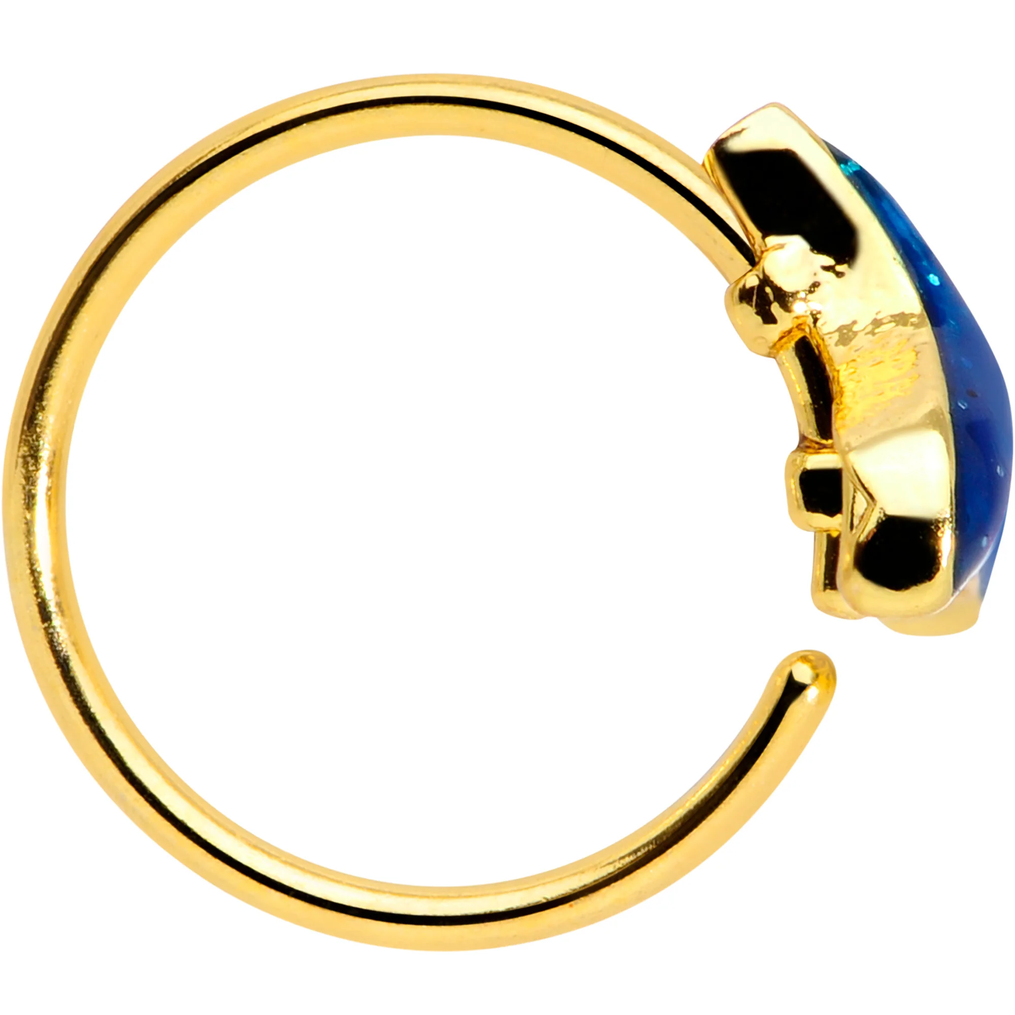20G 5/16 Gold Tone Iridescent Mermaid Tail Nose Hoop - Image 3