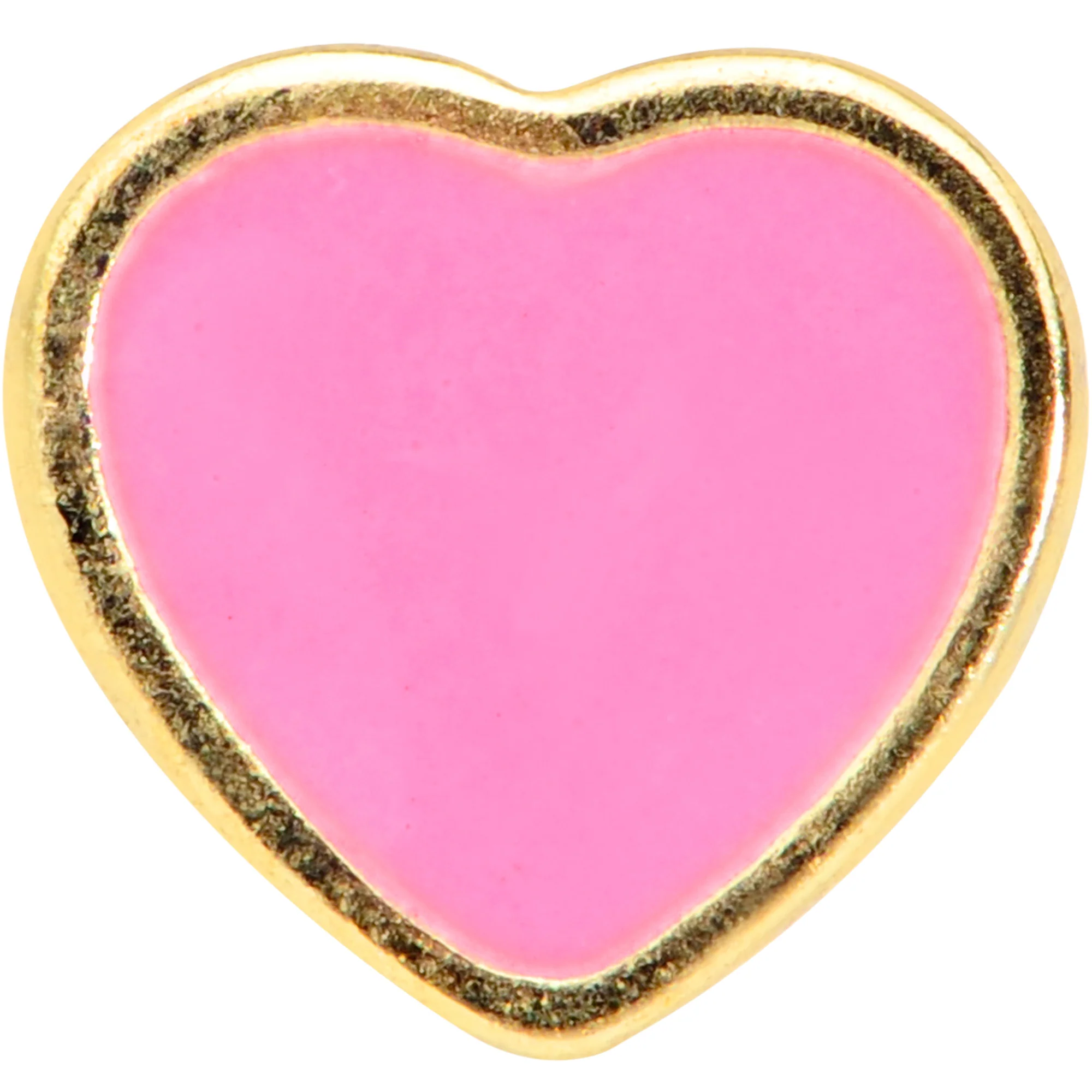 20G 5/16 Gold Tone Pink Heart Nose Hoop - Image 2