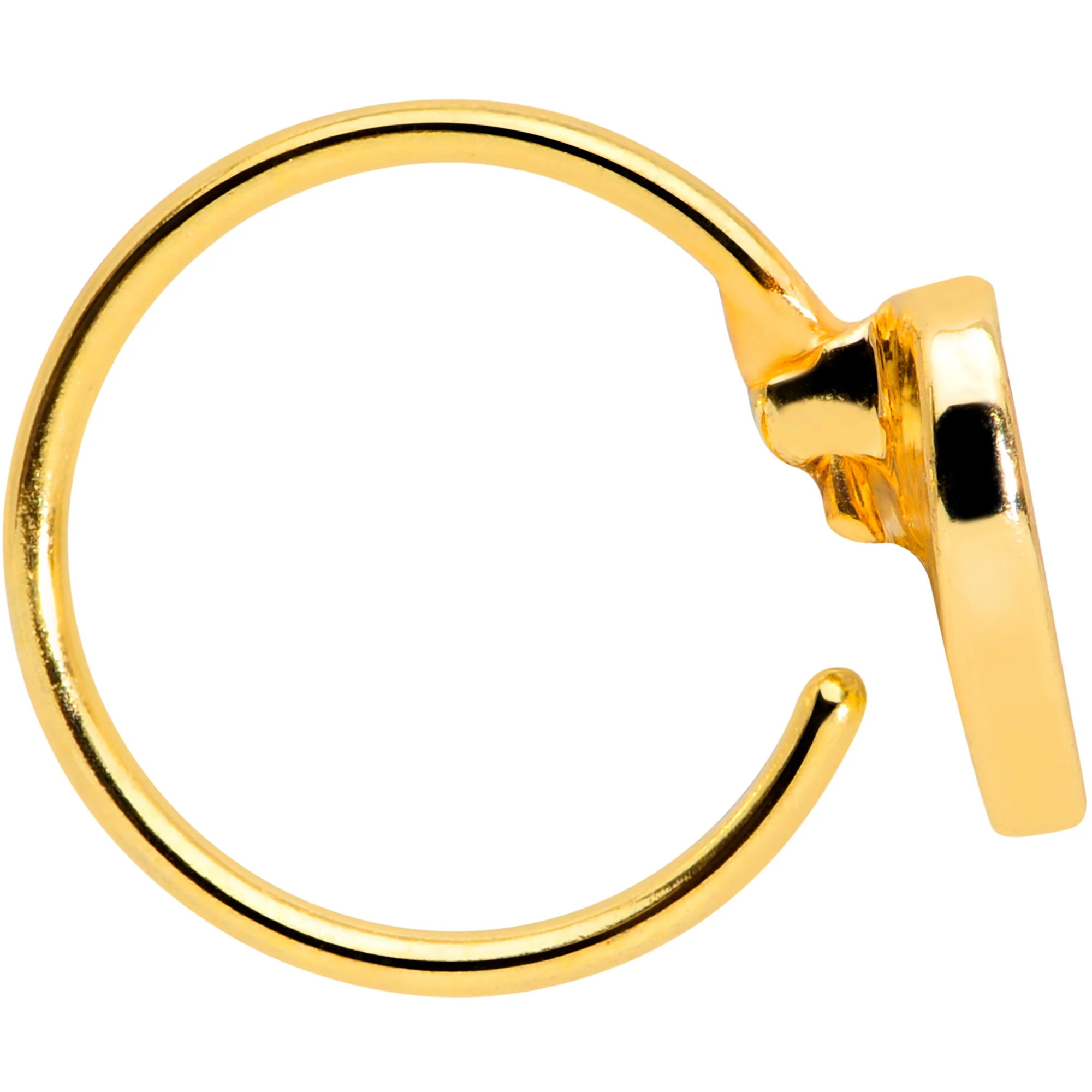 20G 5/16 Gold Tone Pink Heart Nose Hoop - Image 3