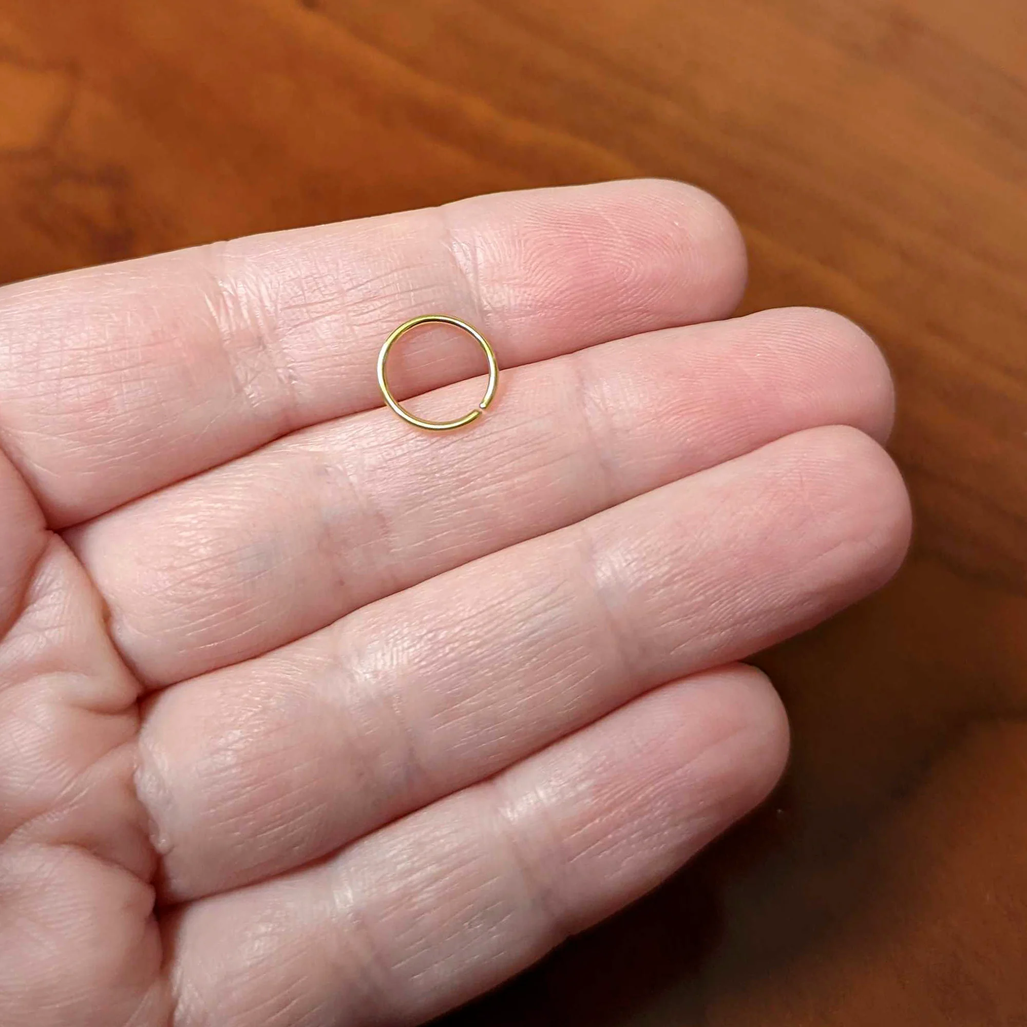20G 5/16 Gold Tone PVD Grade 23 Titanium Bendable Hoop Ring - Image 4