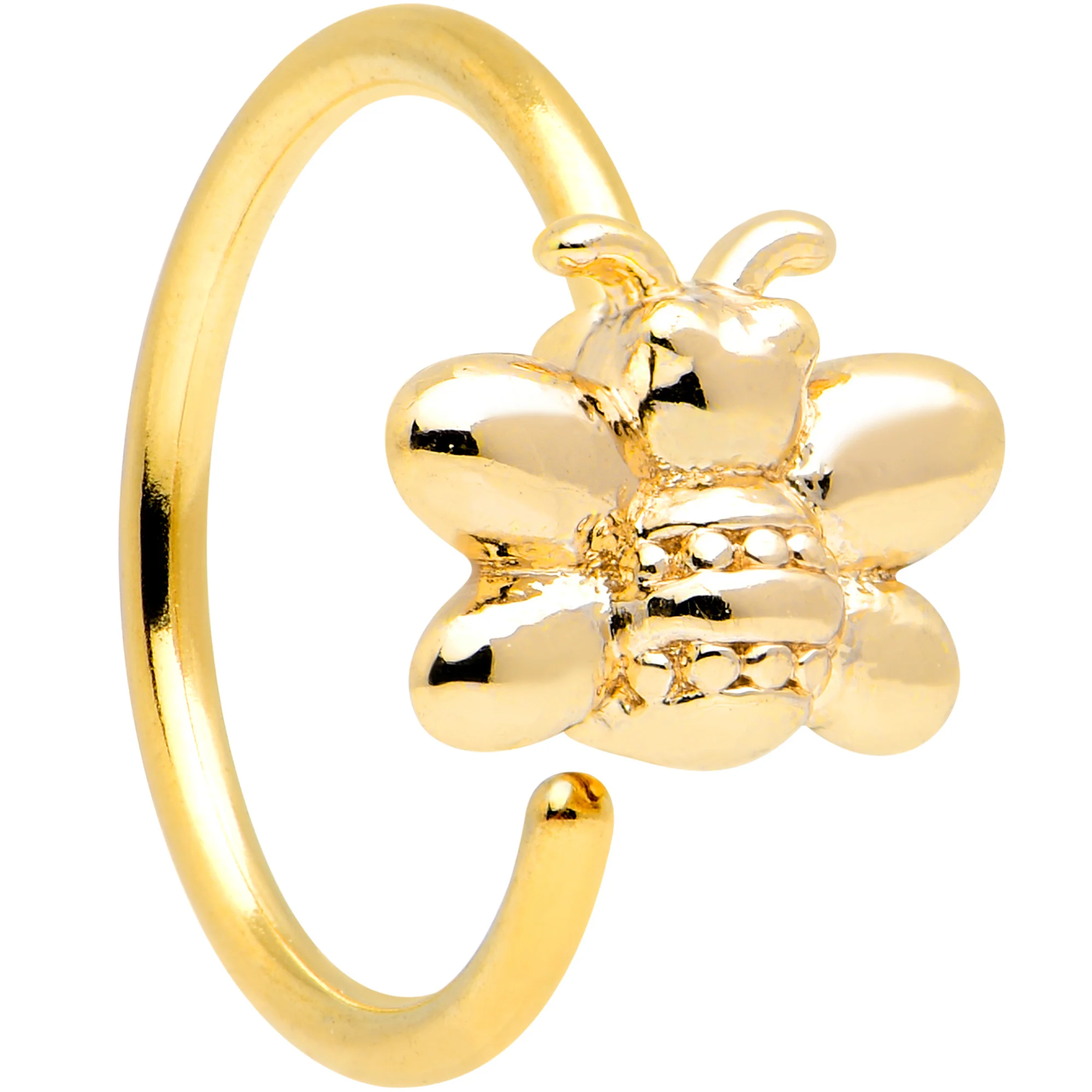 20G 5/16 Gold Tone Simply Stylish Bee Nose Hoop