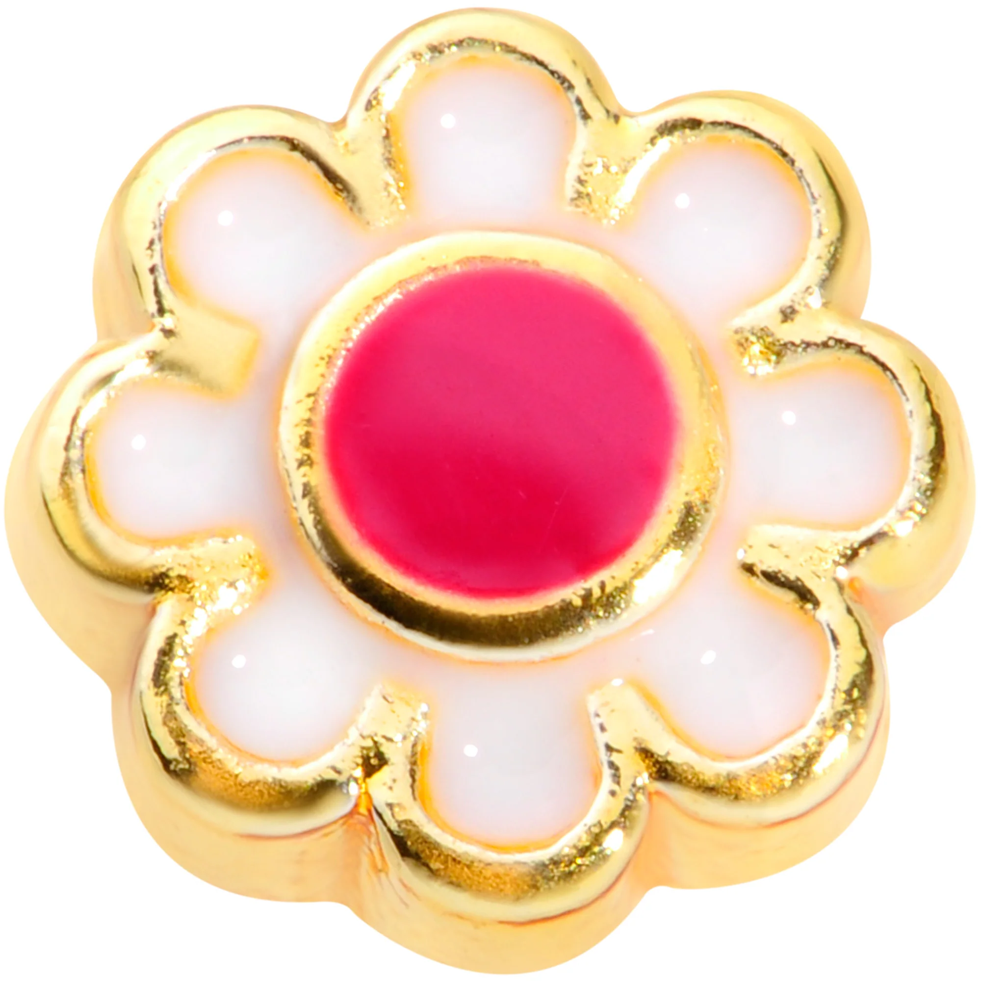 20G 5/16 Gold Tone Spring Flower L Shaped Nose Ring - Image 2
