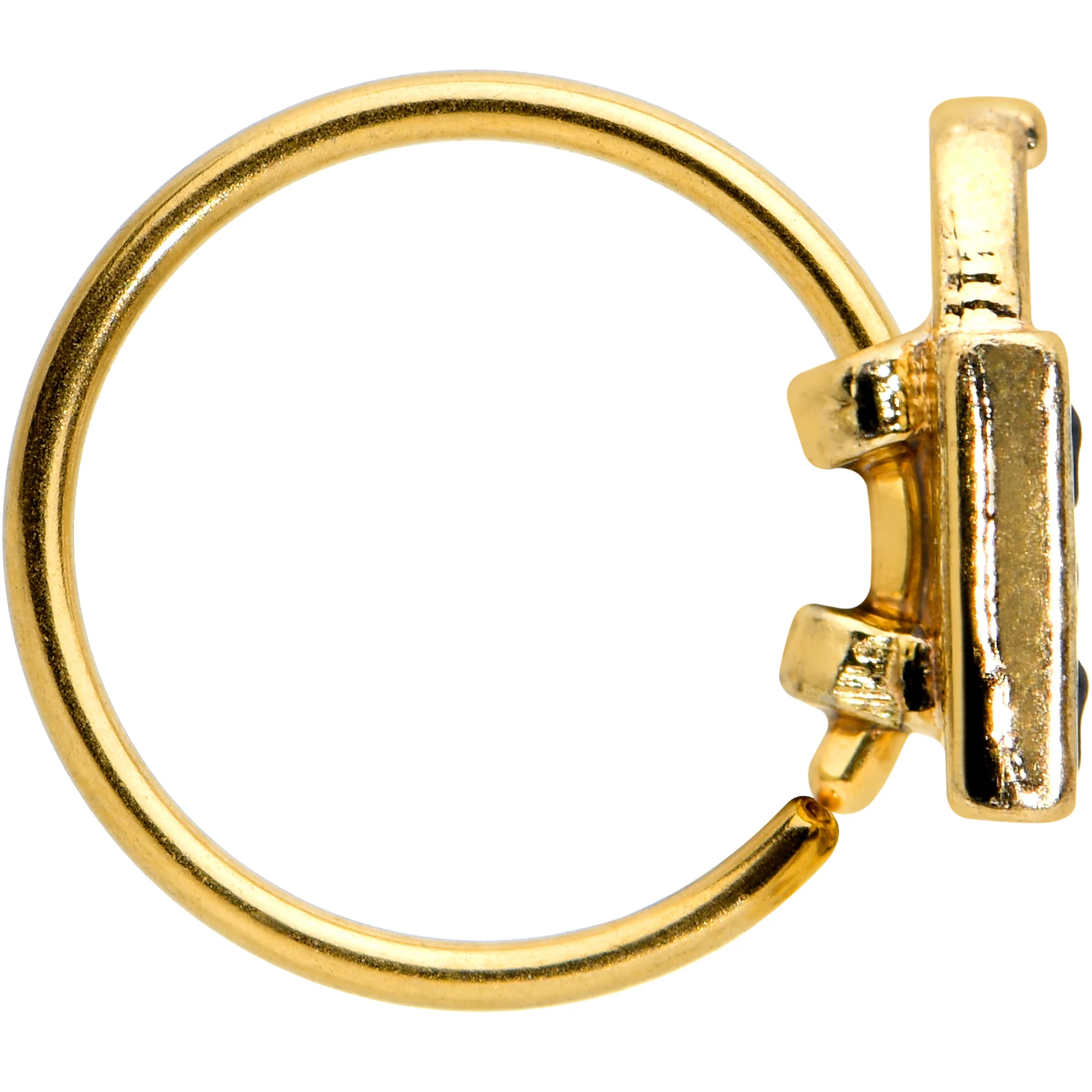 20G 5/16 Gold Tone Trick or Treat Bag Halloween Nose Hoop - Image 3