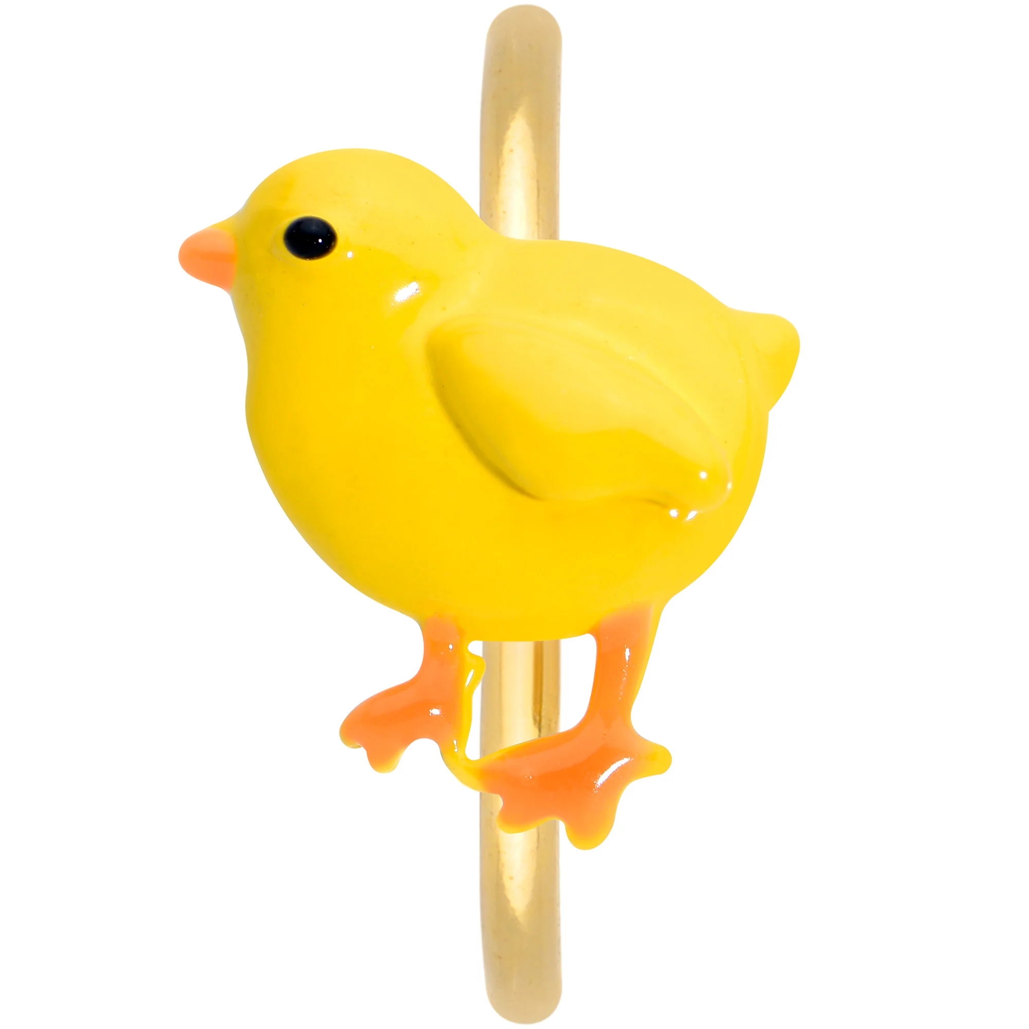 20G 5/16 Gold Tone Yellow Easter Chick Nose Hoop - Image 2