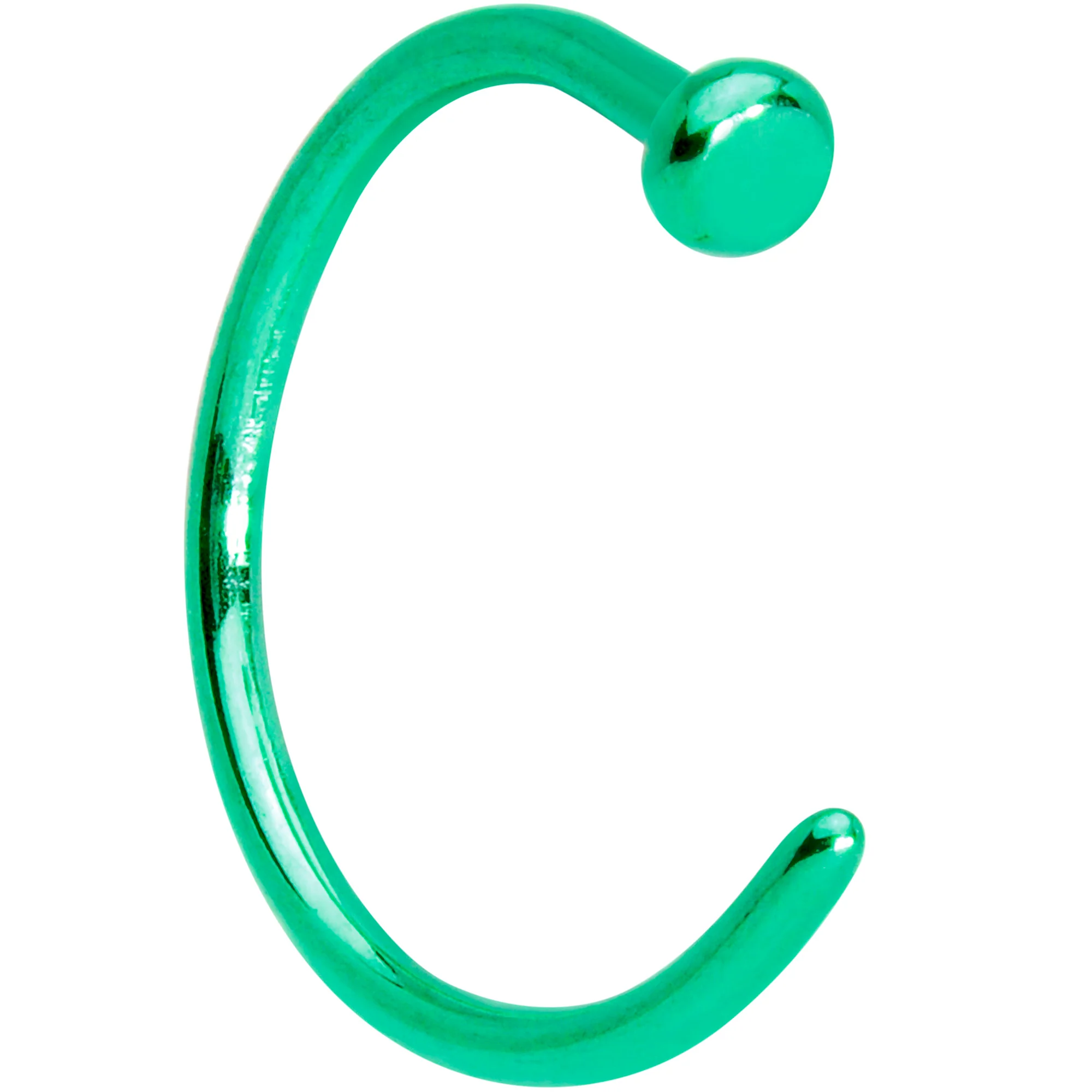 20G 5/16 Green PVD Implant Grade Titanium Disc Nose Hoop - Image 3