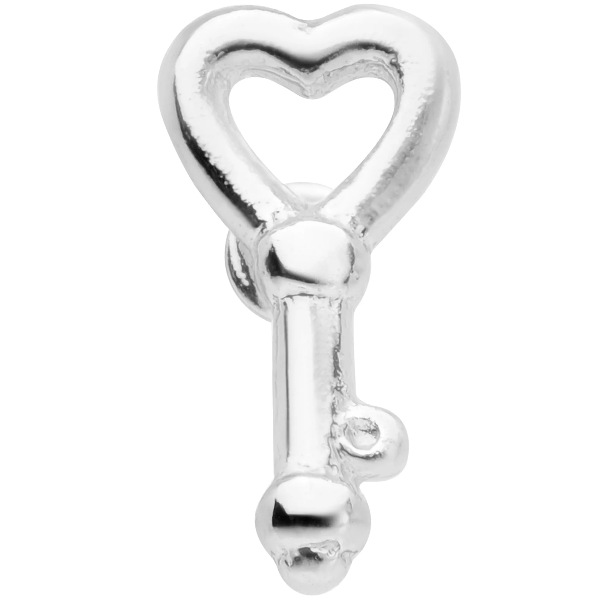 20G 5/16 Key to Your Heart L Shaped Nose Ring - Image 2