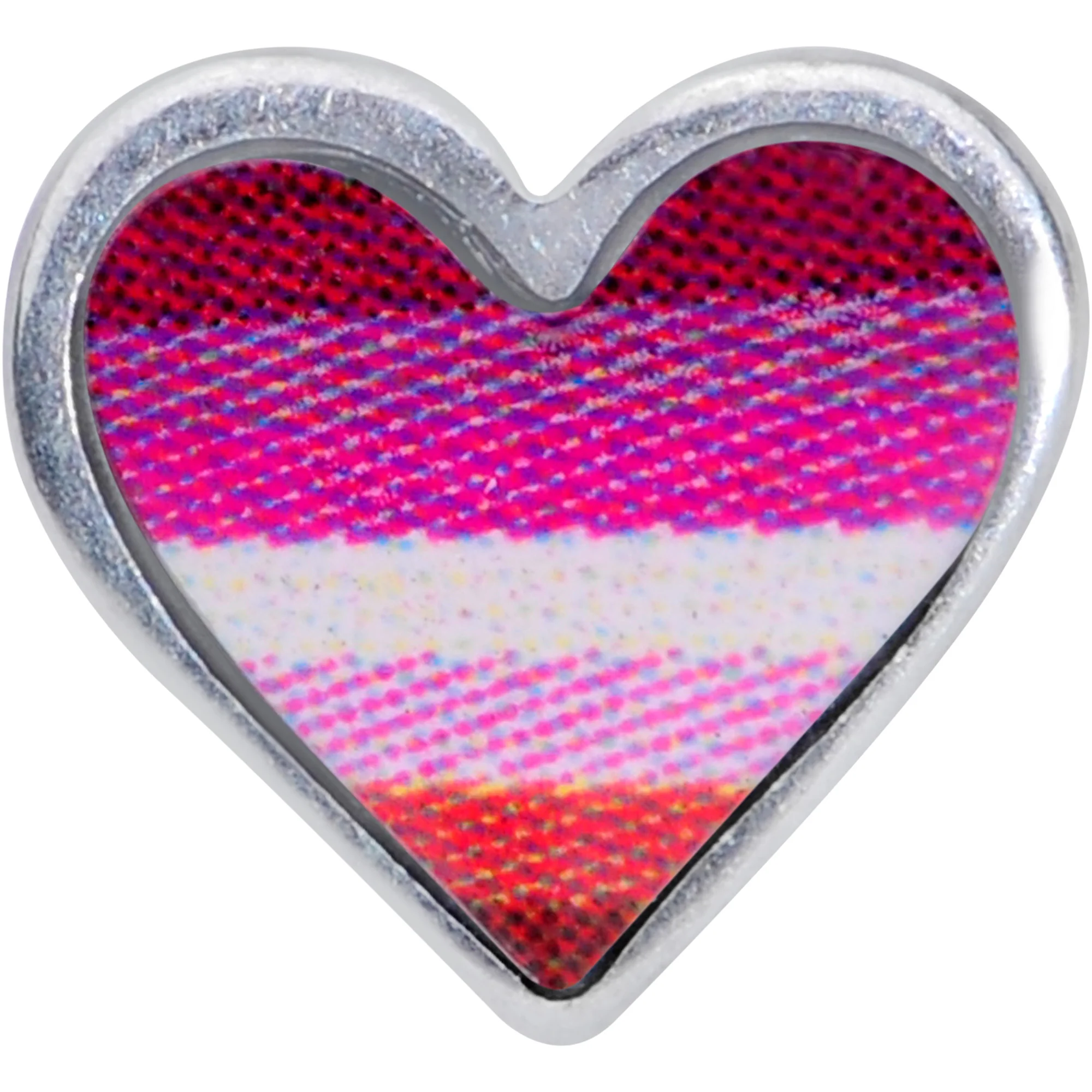 20G 5/16 Lesbian Pride Heart Nose Bone - Image 2