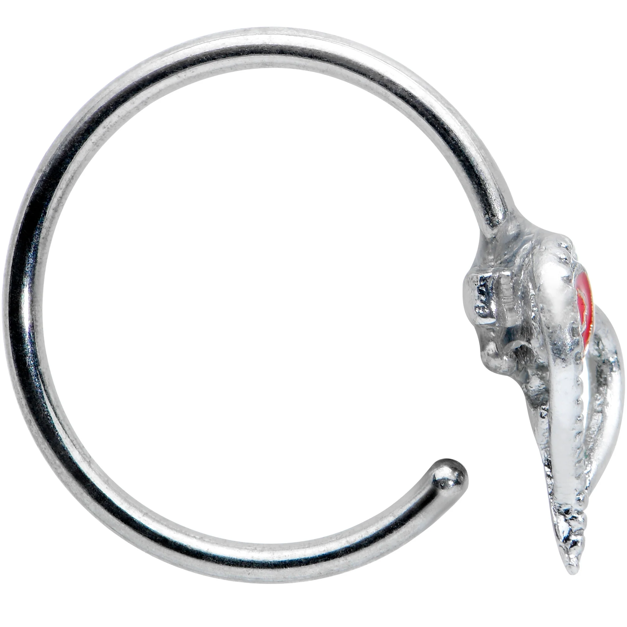 20G 5/16 Open Heart Rose Valentines Day Nose Hoop - Image 3