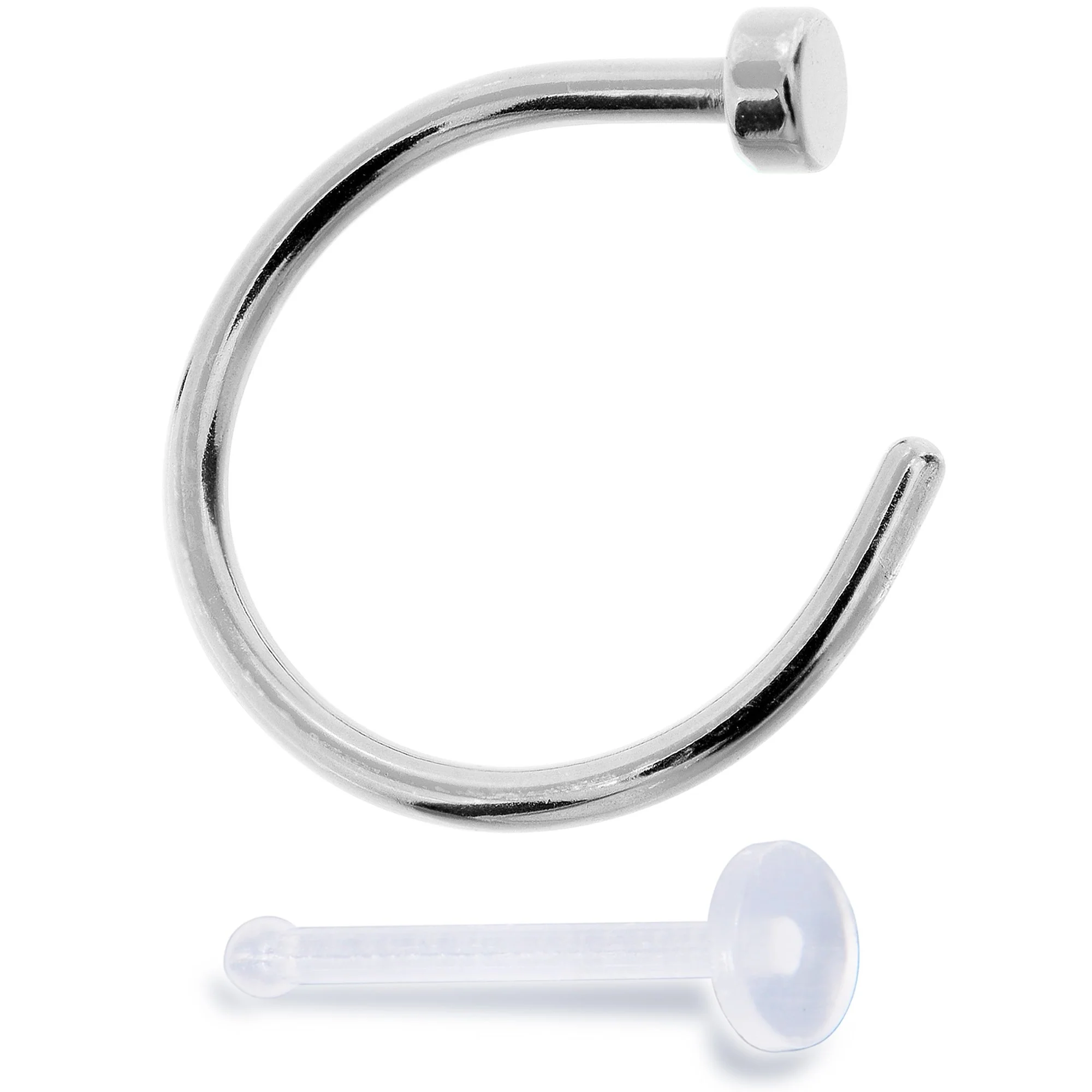 20G 5/16 Pack Set of 3 Assorted Stainless Steel Nose Hoop Rings - Image 2
