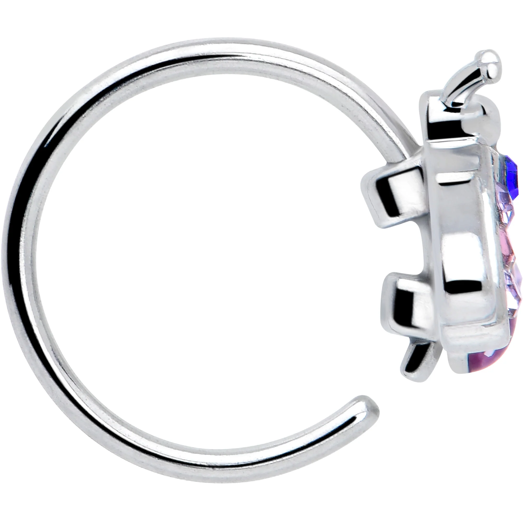 20G 5/16 Pink Blue Gem Beautiful Insect Nose Hoop - Image 4