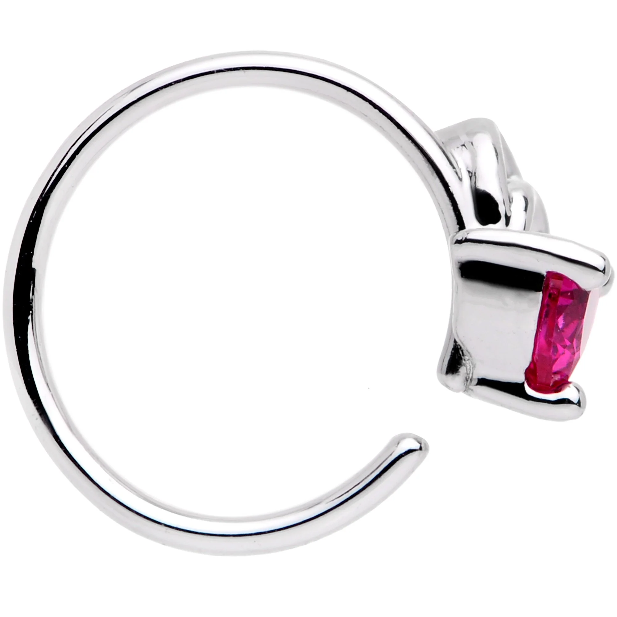 20G 5/16 Pink Gem Triangle Wave Seamless Circular Ring - Image 2