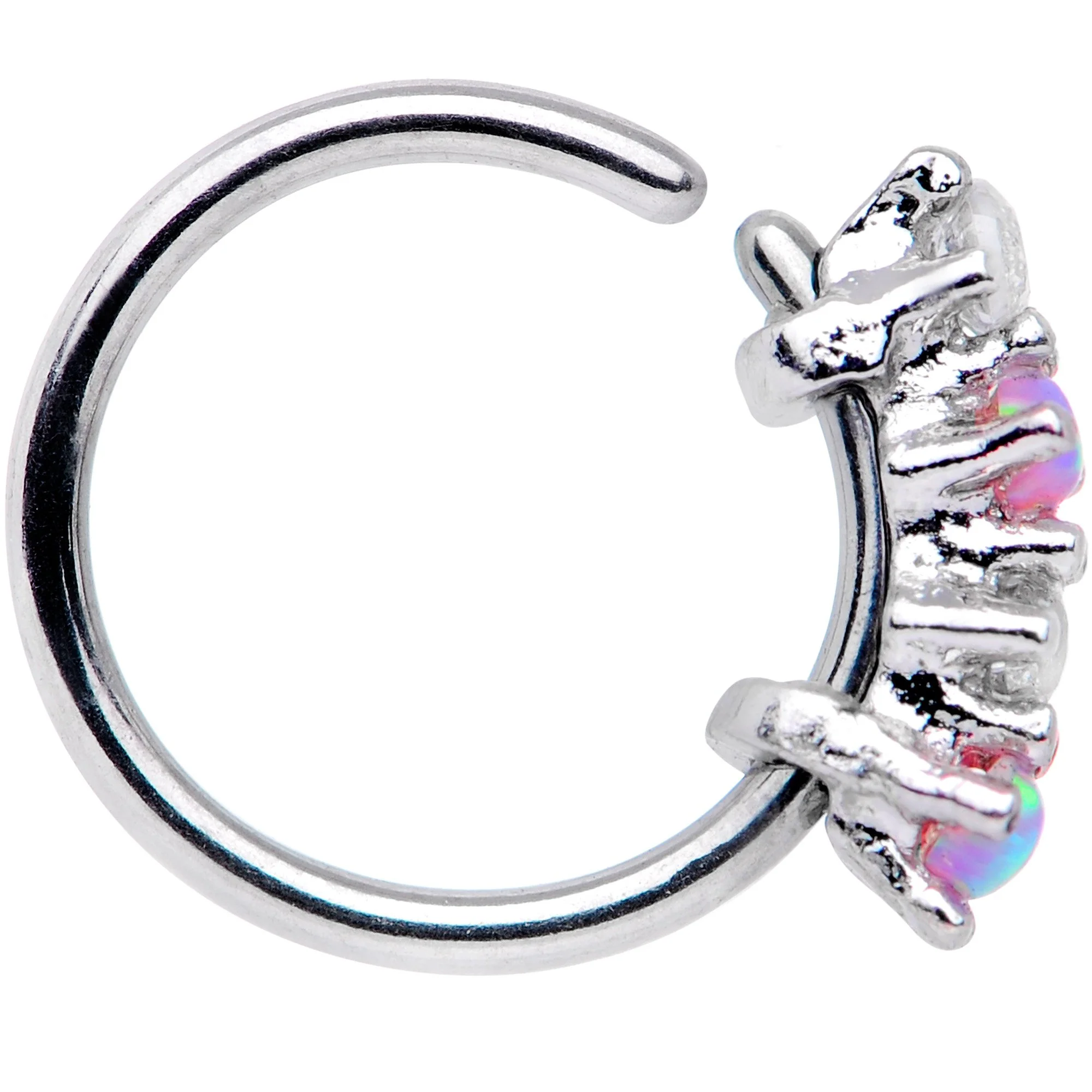 20G 5/16  Synthetic Opal Staccato Seamless Circular Ring - Image 2