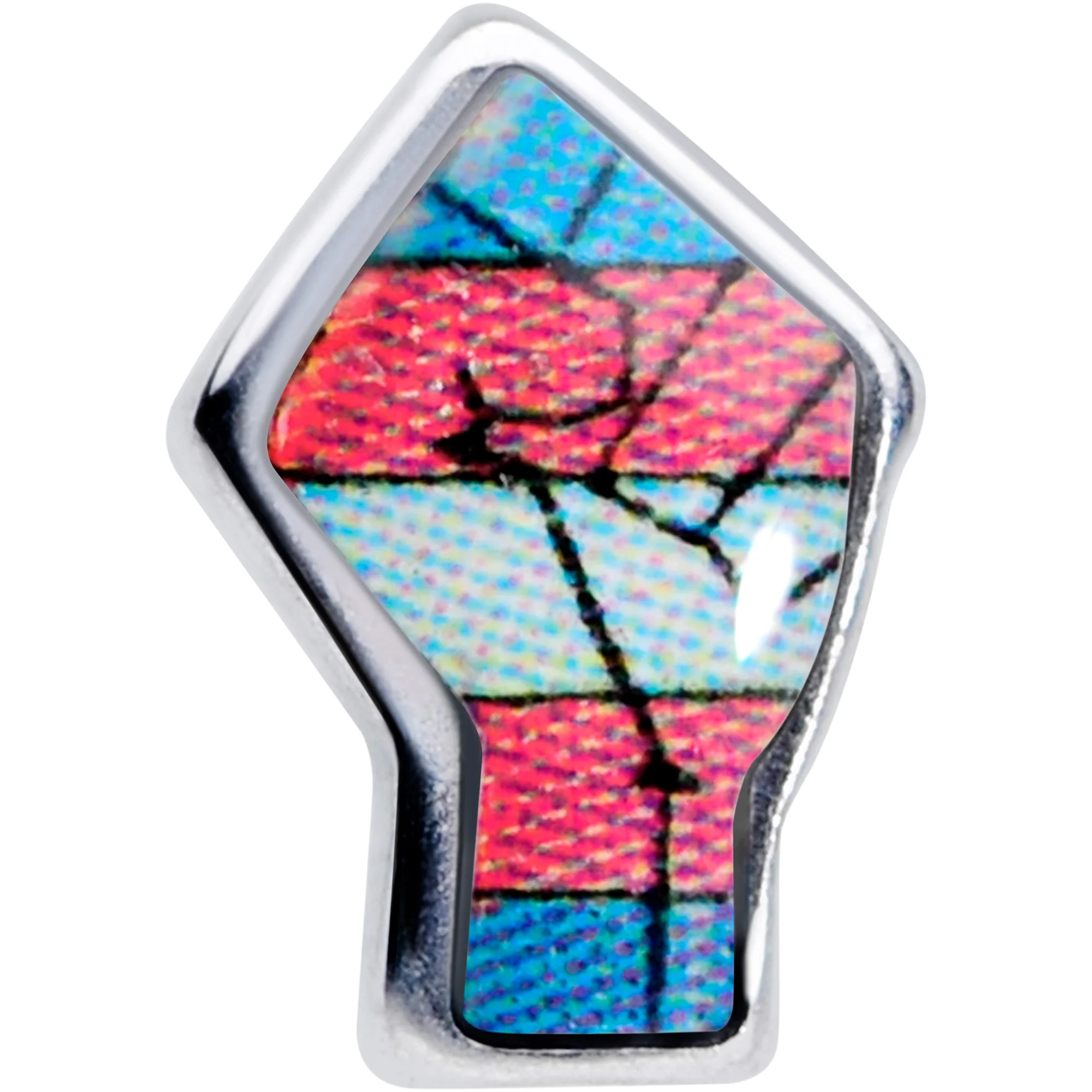 20G 5/16 Pink White Blue Transgender Pride Fist L-Shaped Nose Ring - Image 2