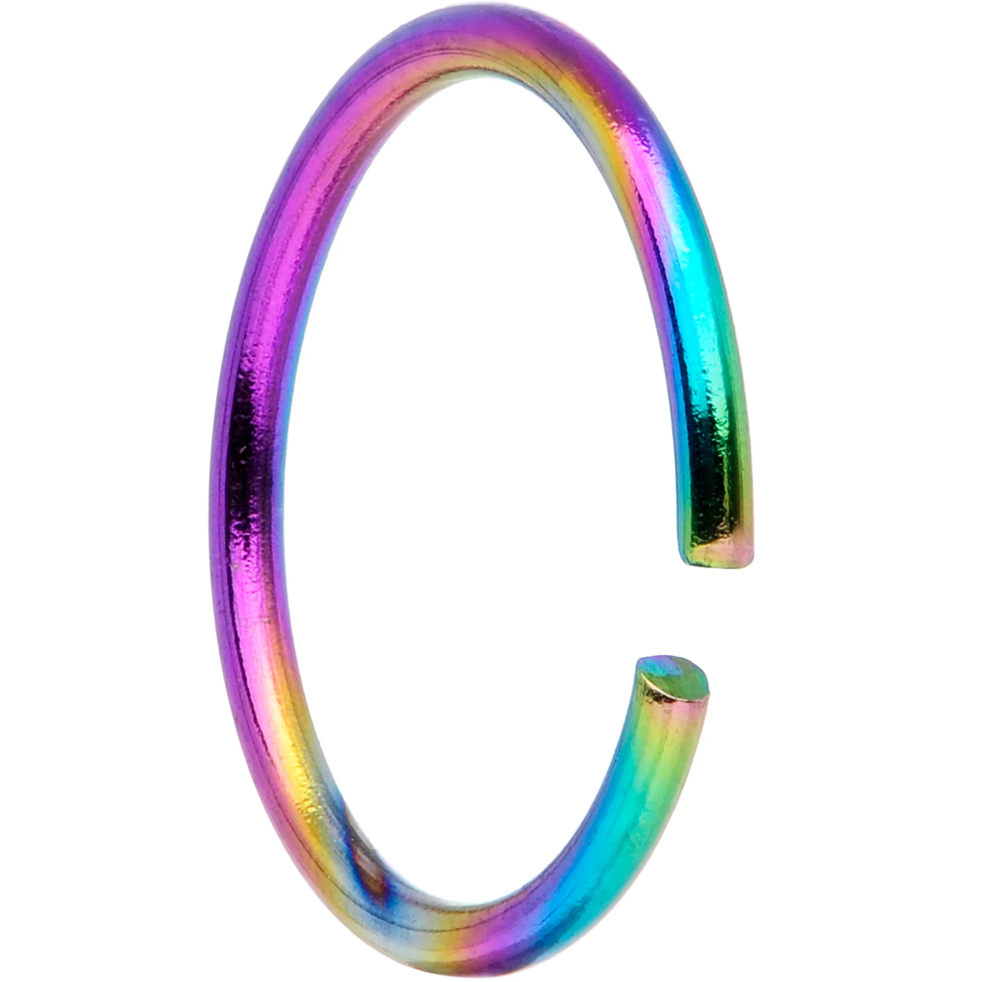 20G 5/16 Rainbow Anodized Seamless Nose Hoop Set of 12 - Image 2
