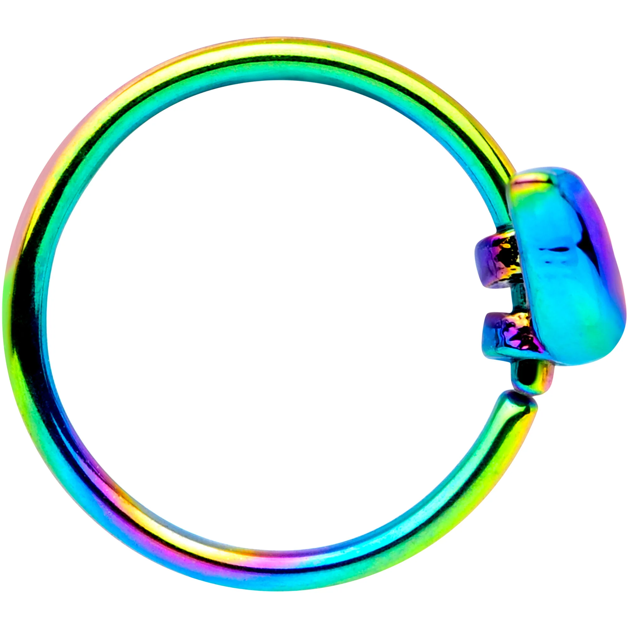 20G 5/16 Rainbow Bird Nose Hoop - Image 3