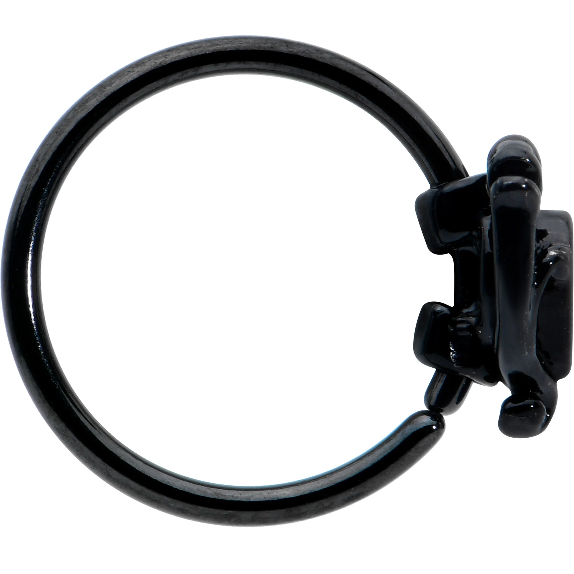 20G 5/16 Red CZ Gem Black Double Passion Heart Claw Nose Hoop - Image 3