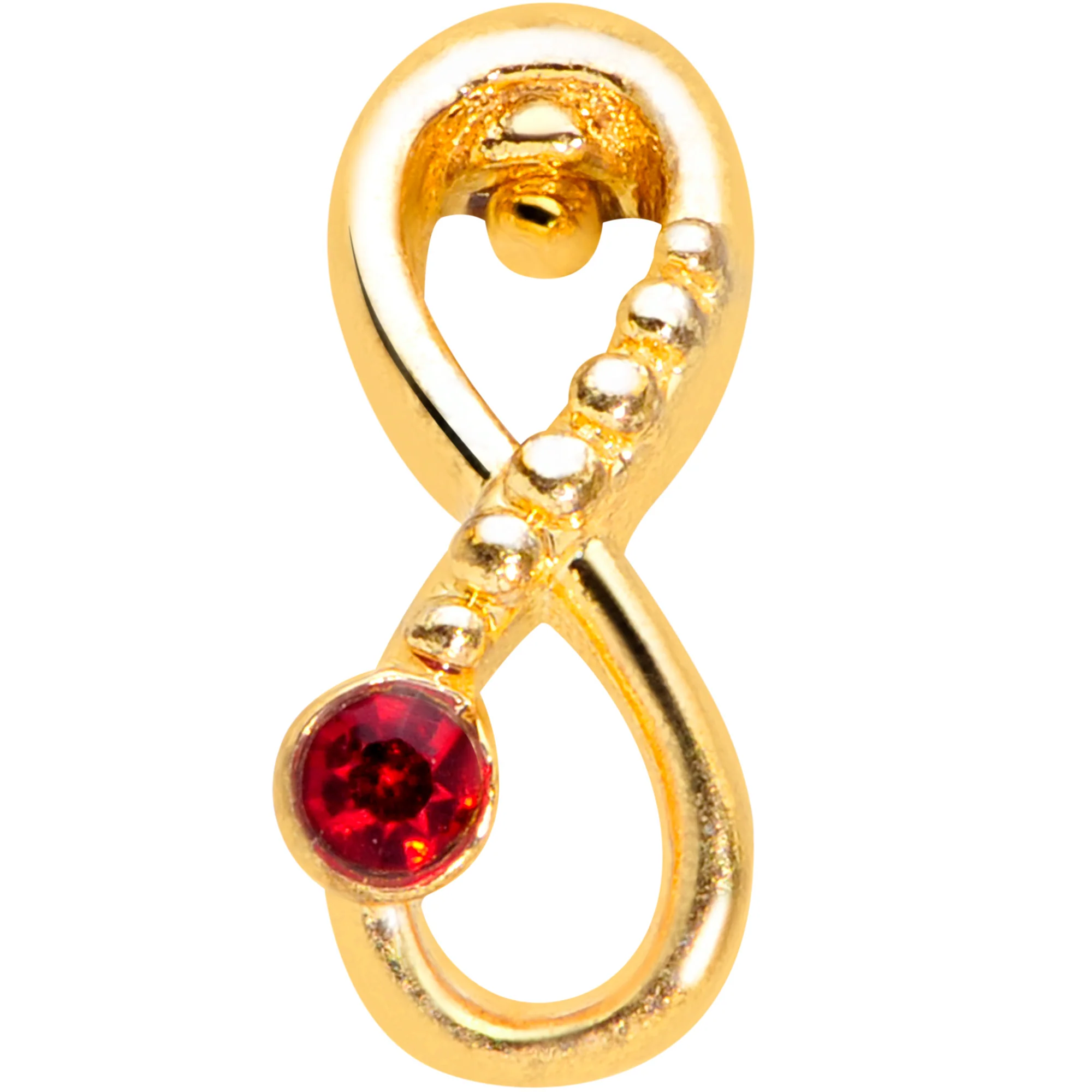 20G 5/16 Red Gem Gold Tone Infinity Love Nose Hoop - Image 2