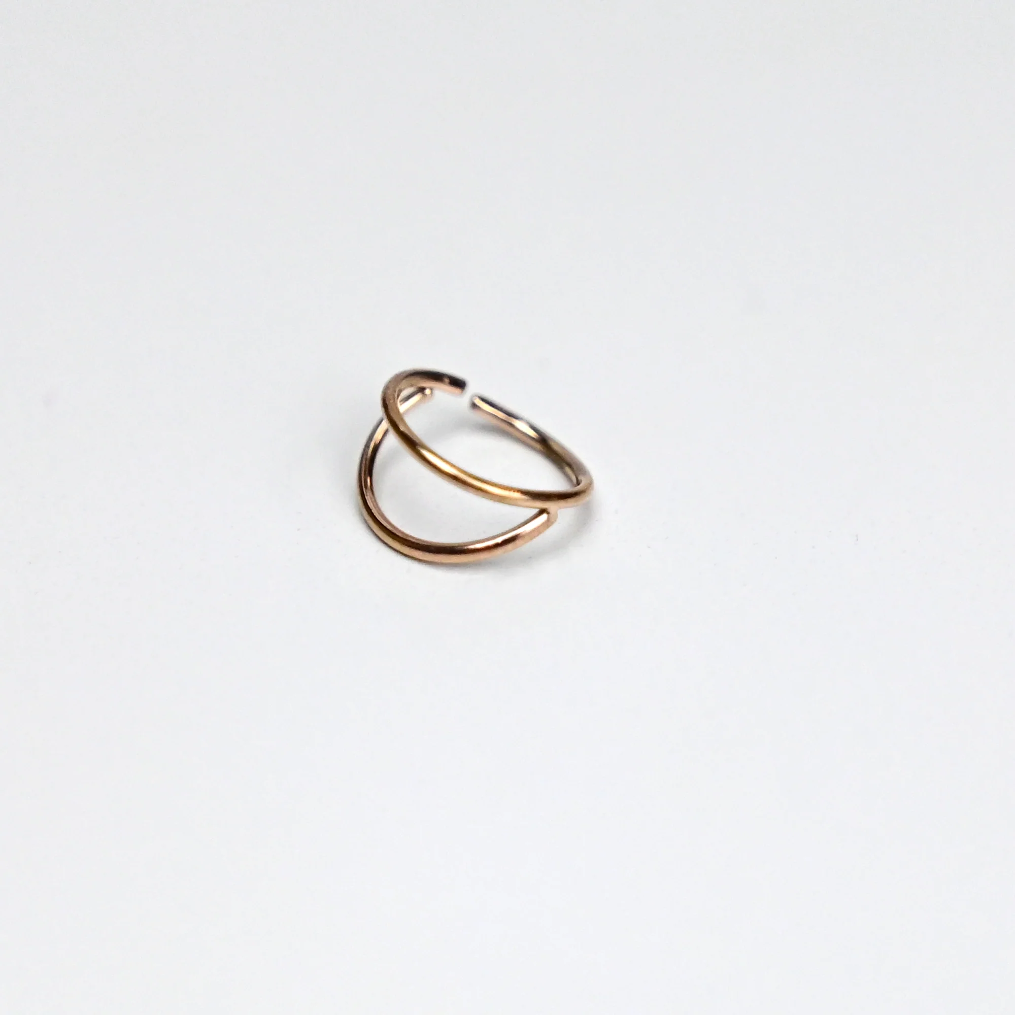 20G 5/16 Rose Gold Tone Double Nose Hoop - Image 2