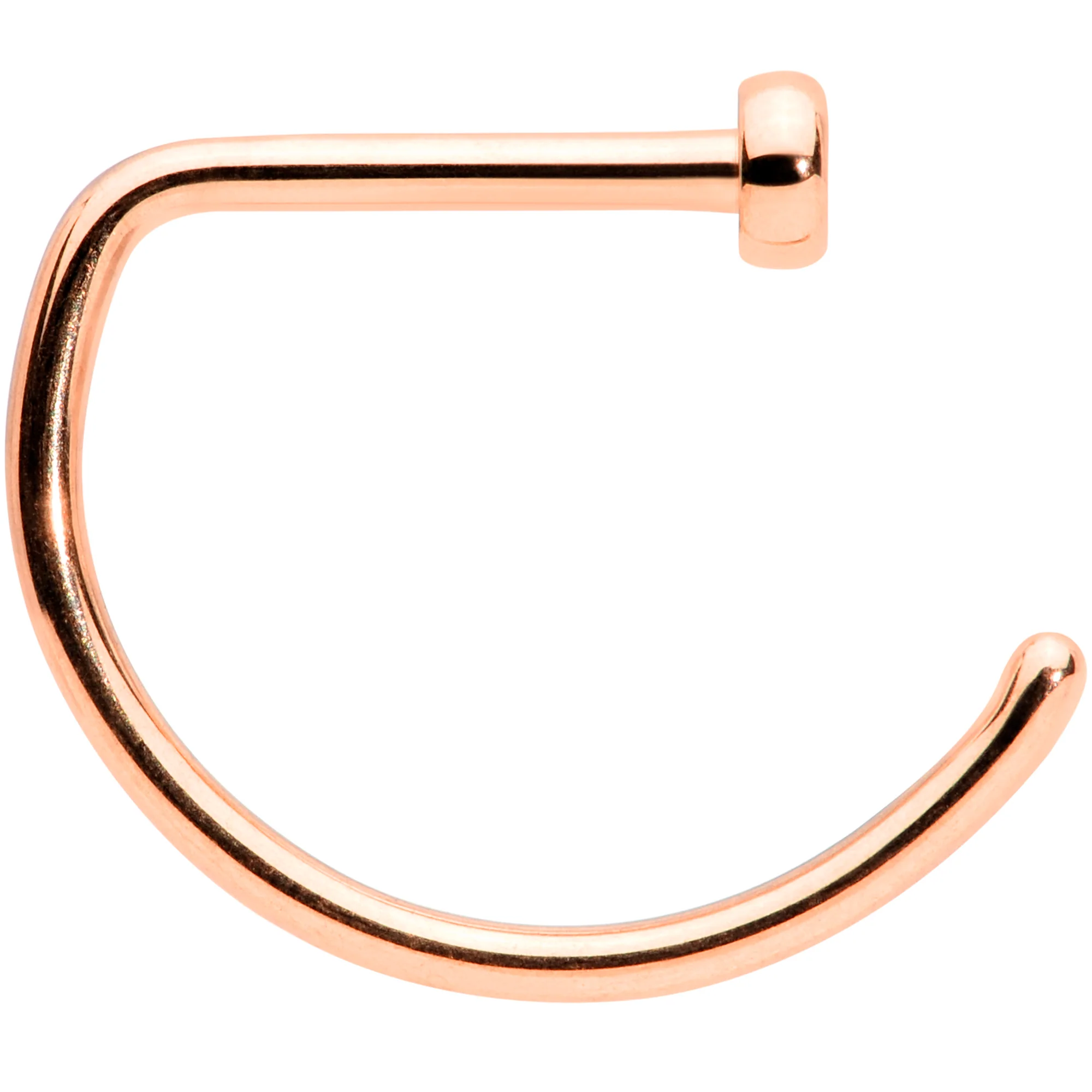 20G 5/16 Rose Gold Tone Implant Grade Titanium D Shape Nose Hoop - Image 3