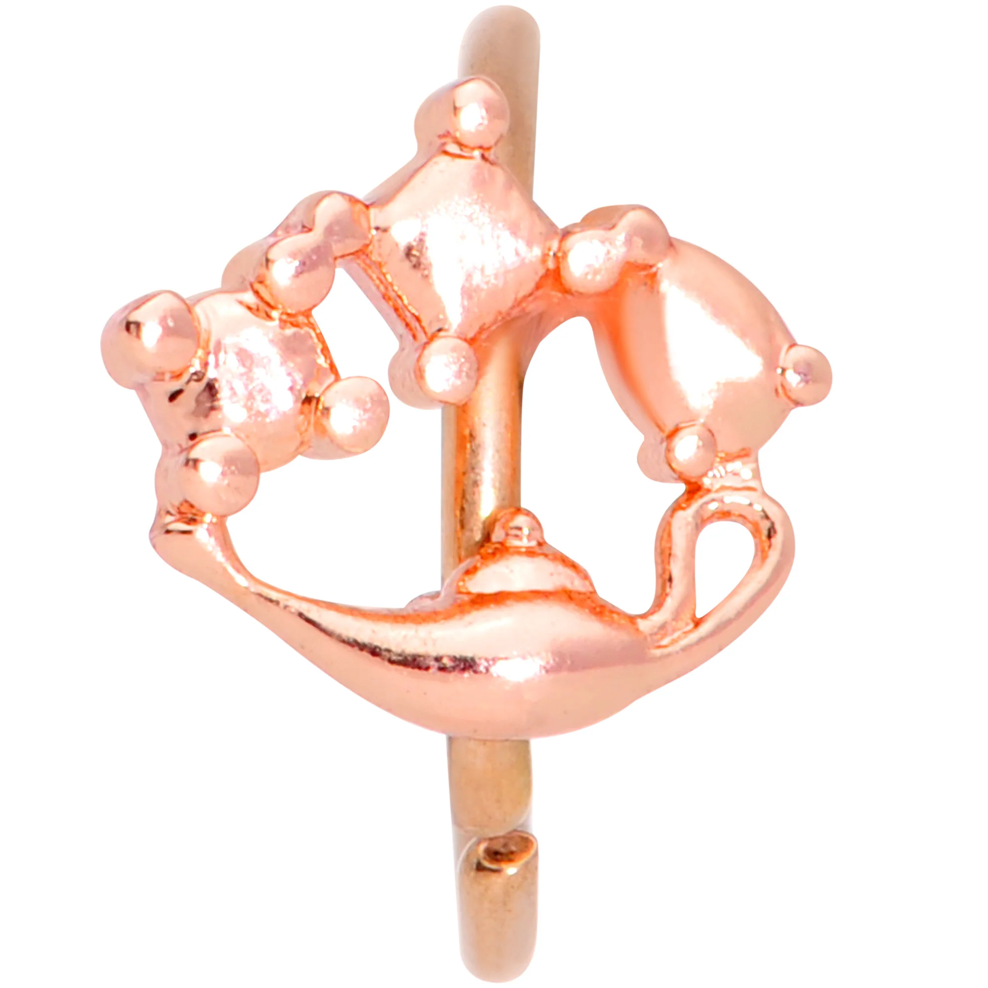 20G 5/16 Rose Gold Tone Magic Genie Lamp Nose Hoop - Image 2