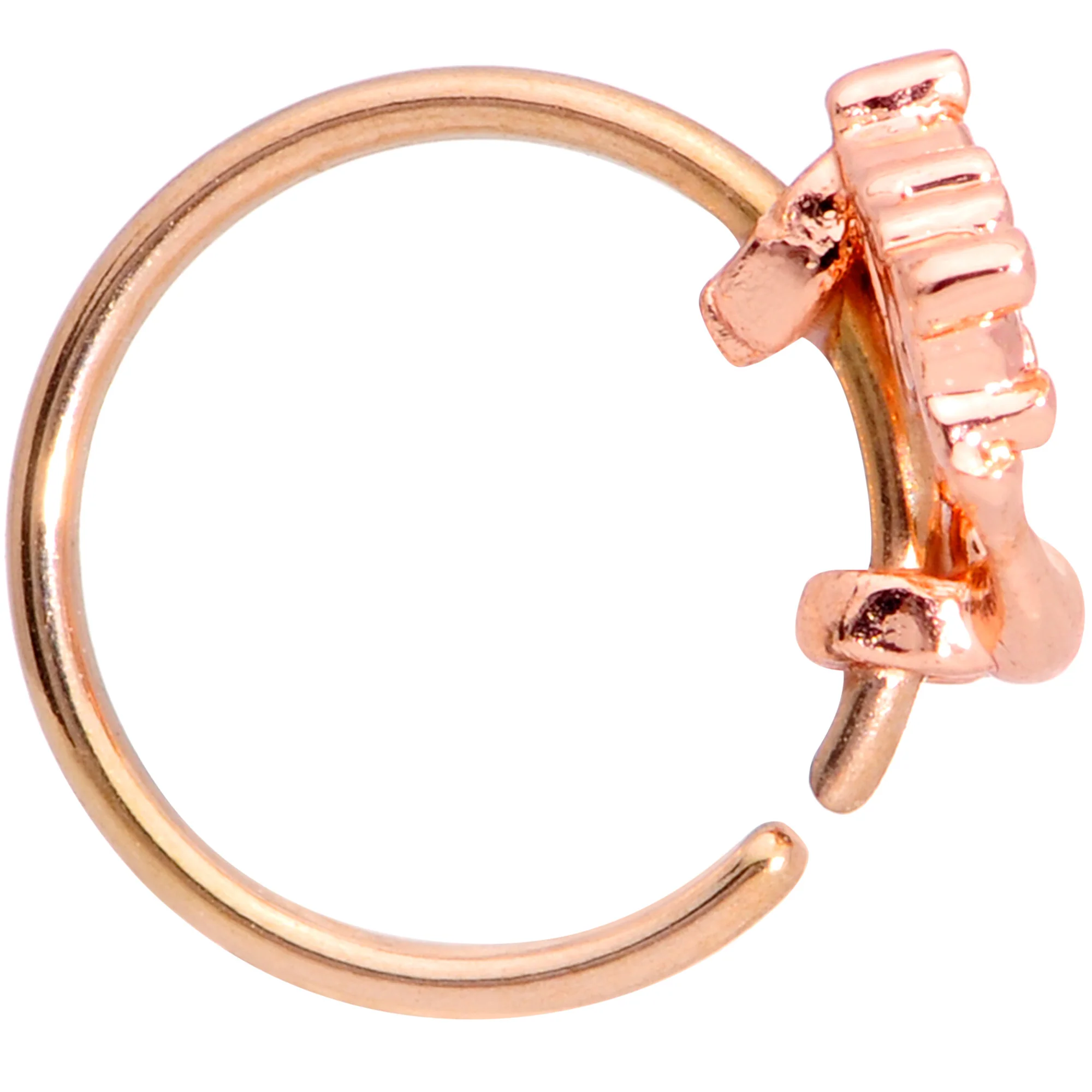 20G 5/16 Rose Gold Tone Magic Genie Lamp Nose Hoop - Image 3