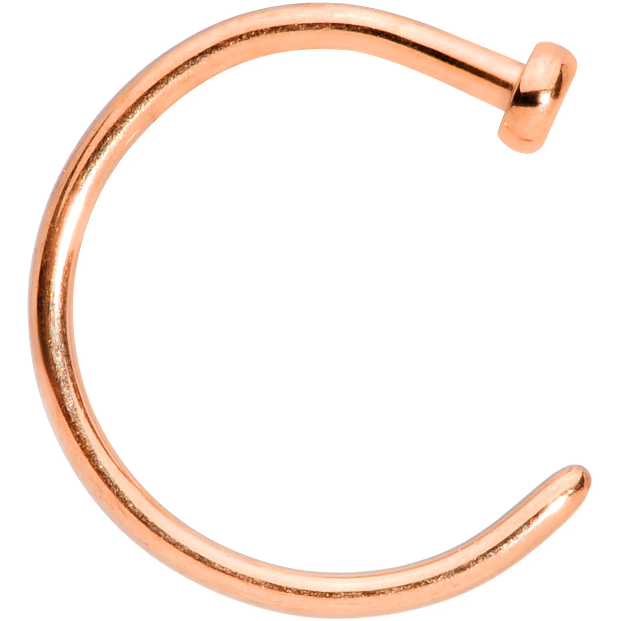 20G 5/16 Rose Gold Tone PVD Implant Grade Titanium Disc Nose Hoop - Image 2