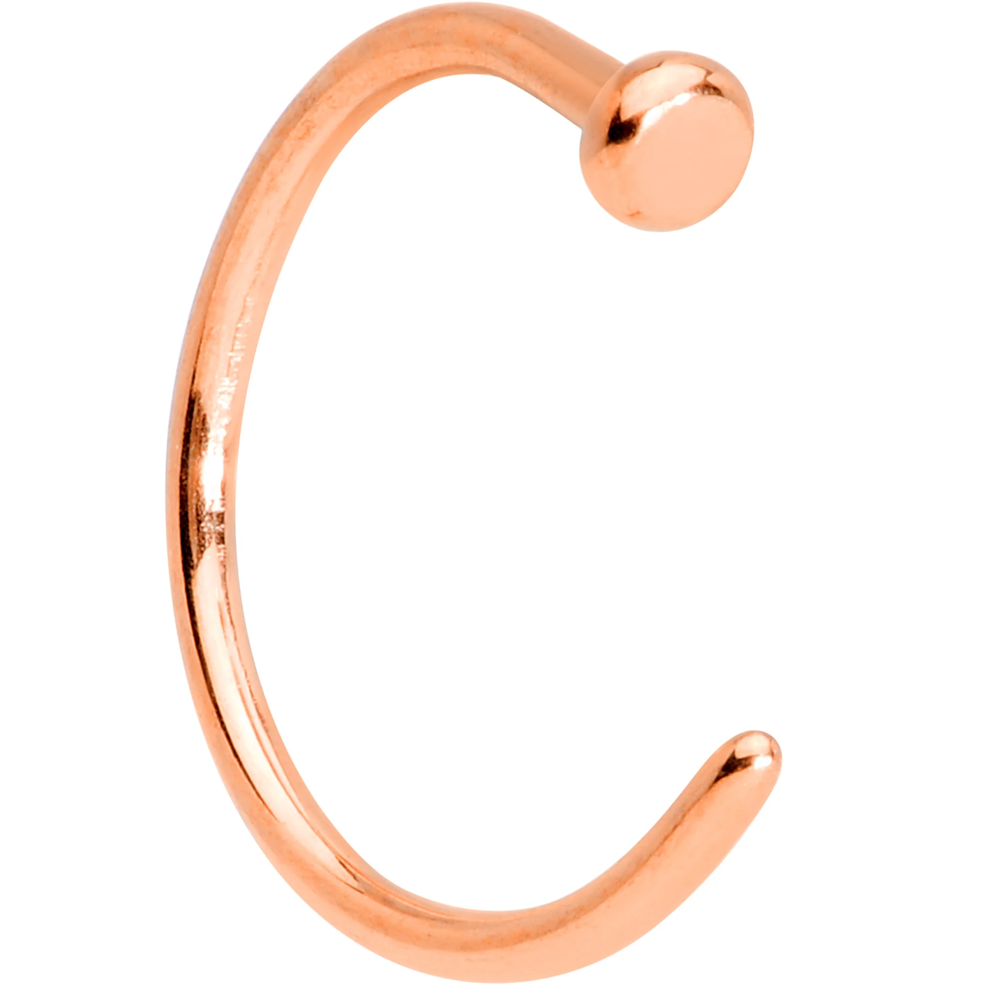 20G 5/16 Rose Gold Tone PVD Implant Grade Titanium Disc Nose Hoop - Image 3