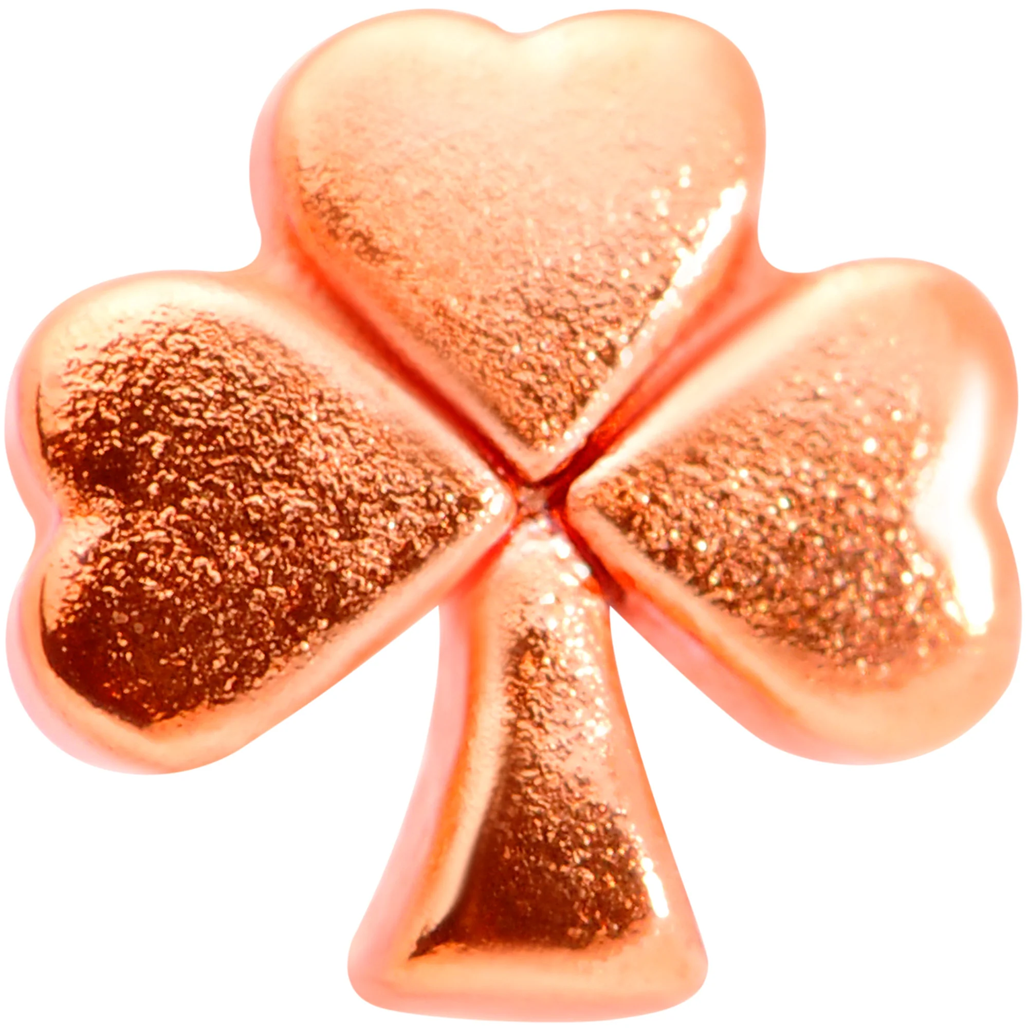 20G 5/16 Rose Gold Tone St Patricks Shamrock L Shaped Nose Ring - Image 2