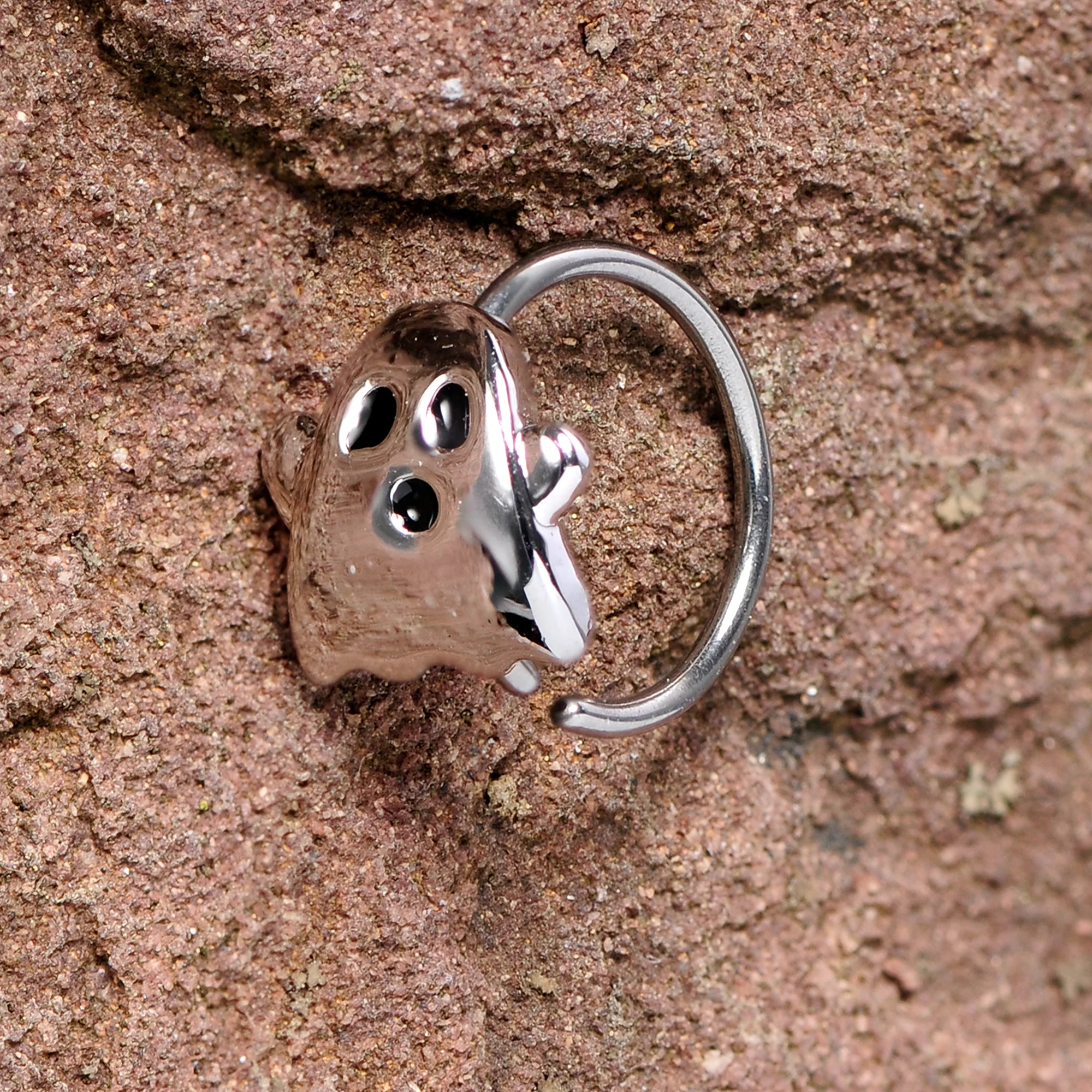 20G 5/16 Scary Boo Ghost Halloween Nose Hoop - Image 3