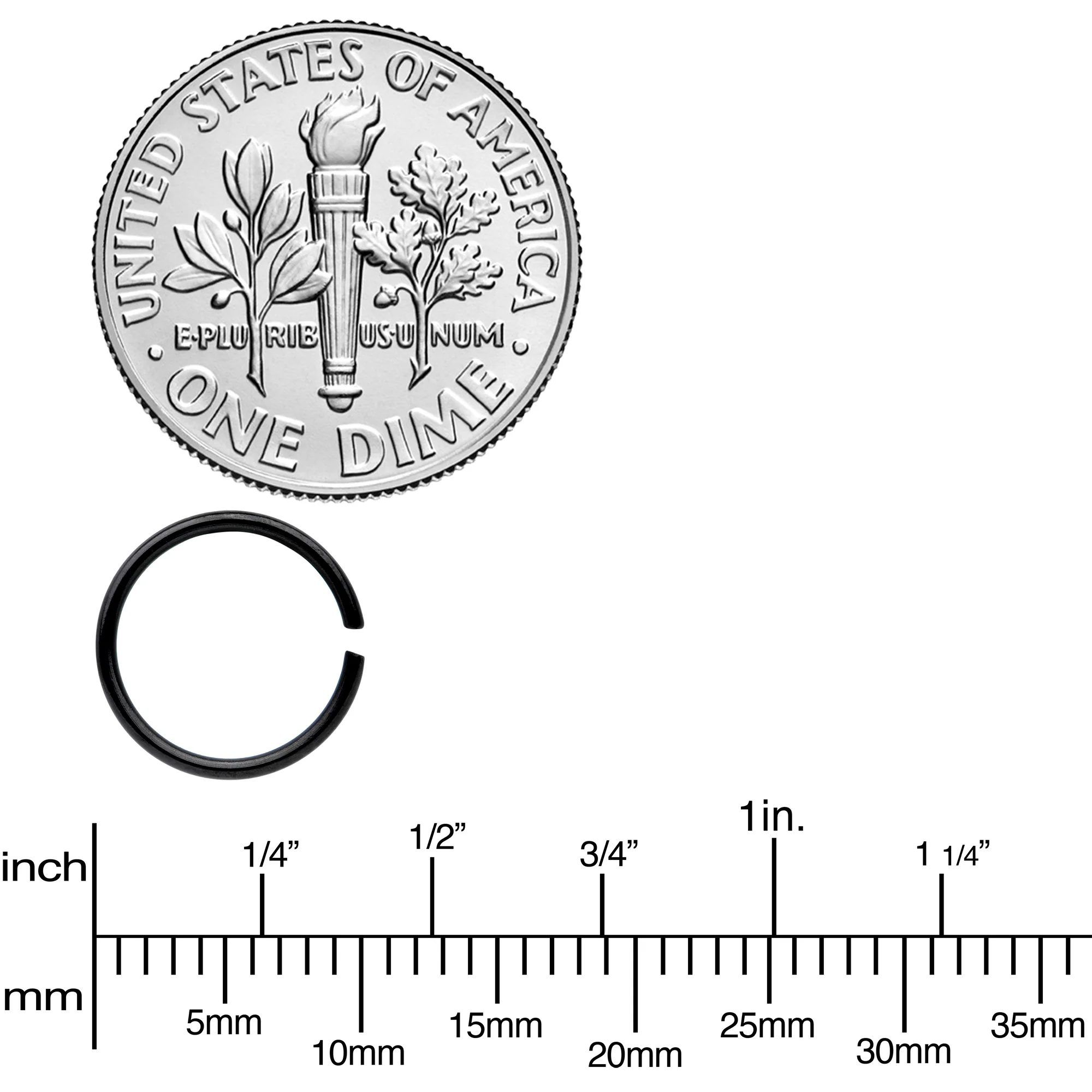 20G 5/16 Steel Black Anodized Seamless Circular Ring Set of 12 - Image 3