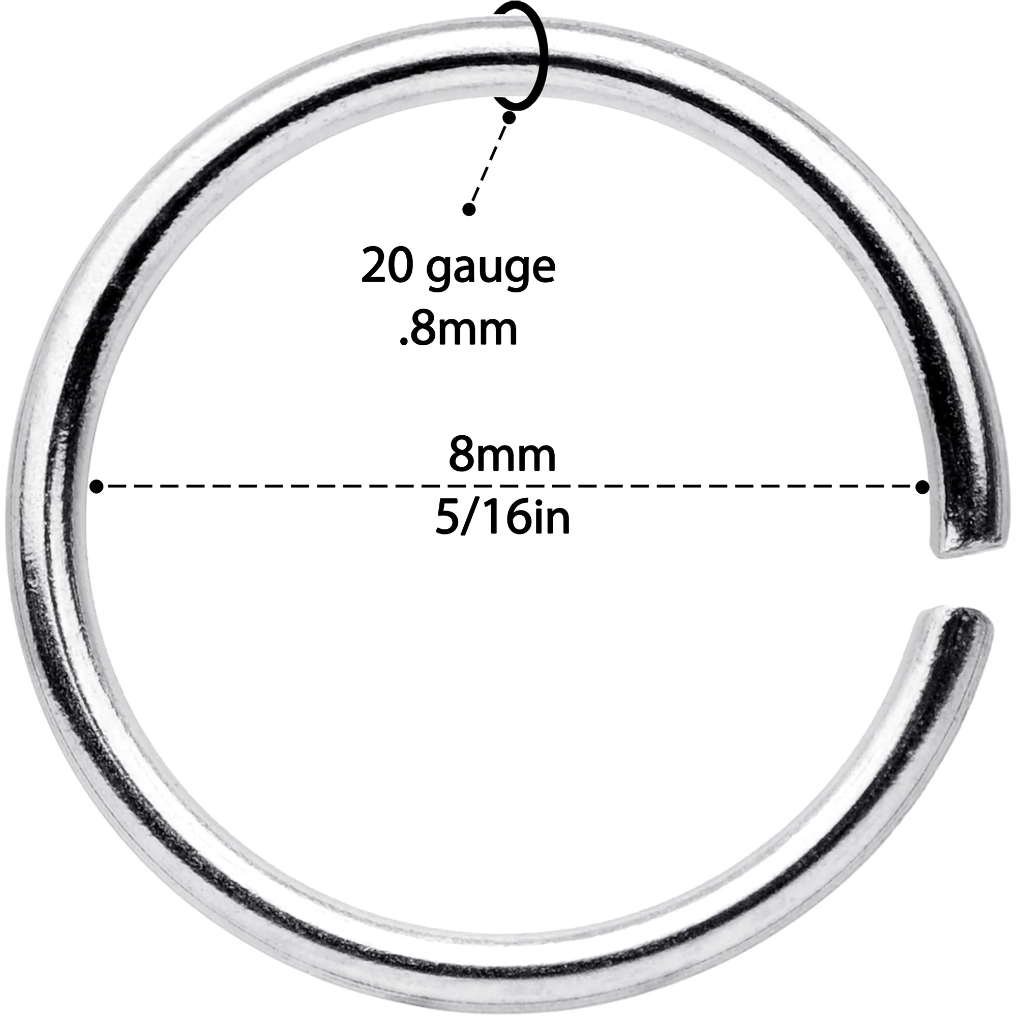 20G 5/16 Steel Rainbow Anodized Seamless Circular Ring Set of 12 - Image 4