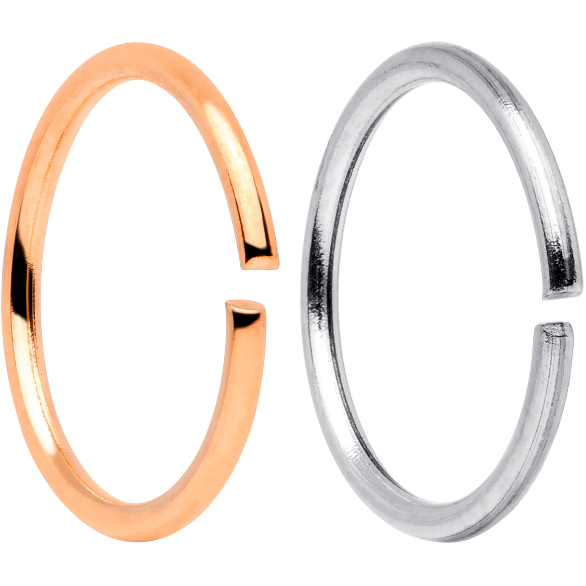 20G 5/16 Steel Rose Gold Tone Anodized Seamless Circular Ring Set of 12 - Image 2