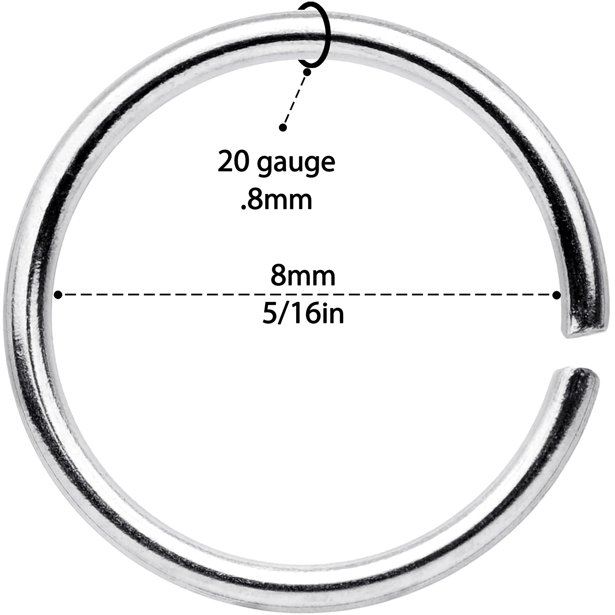 20G 5/16 Steel Rose Gold Tone Anodized Seamless Circular Ring Set of 12 - Image 4