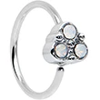 20G 5/16 White Faux Opal Trio Triangle Nose Hoop - Image 7