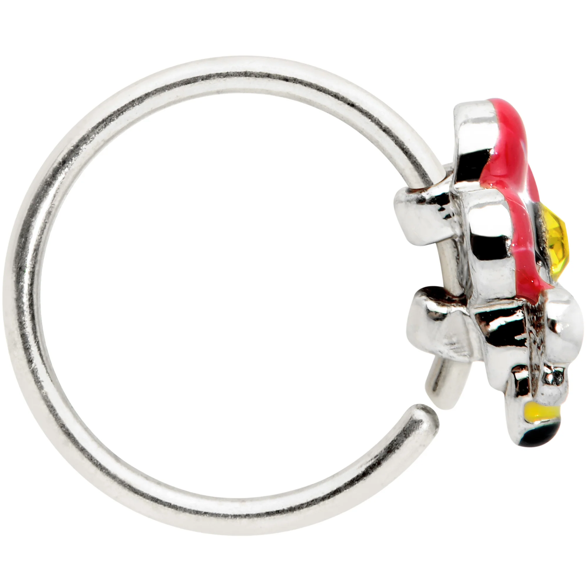 20G 5/16 Yellow Gem Queen Bee Flower Nose Hoop - Image 3