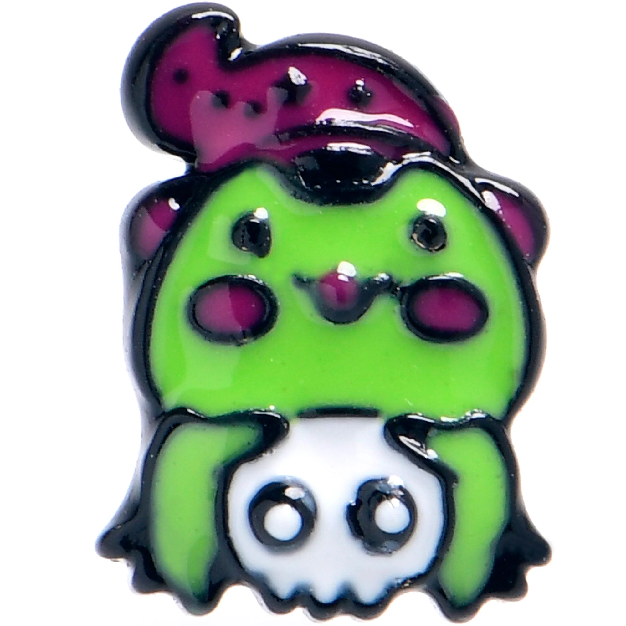 20G 5/6 Black Witch Frog Skull Halloween Nose Hoop - Image 2