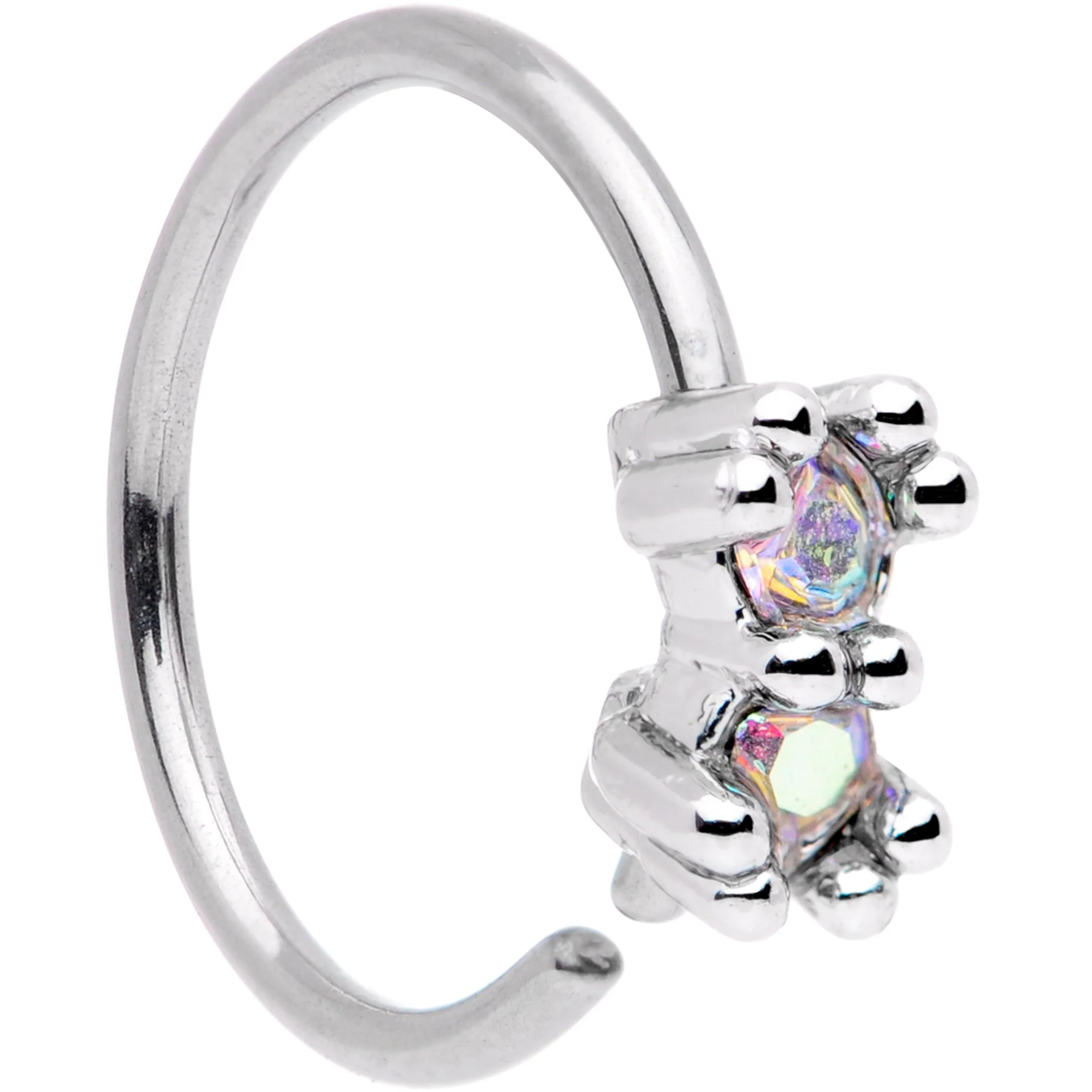 20G 5/16 Aurora Gem Duo Petite Nose Hoop