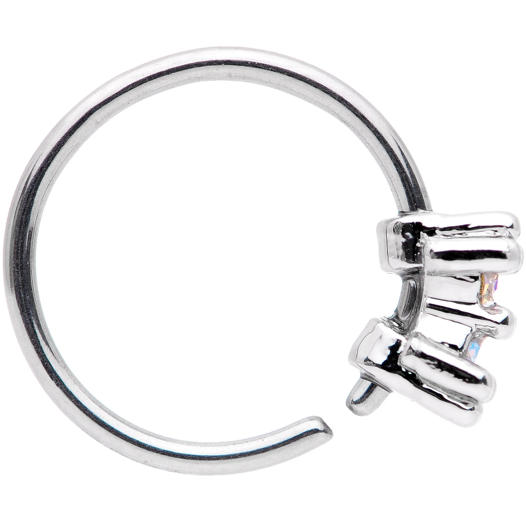 20G 5/16 Aurora Gem Duo Petite Nose Hoop - Image 2