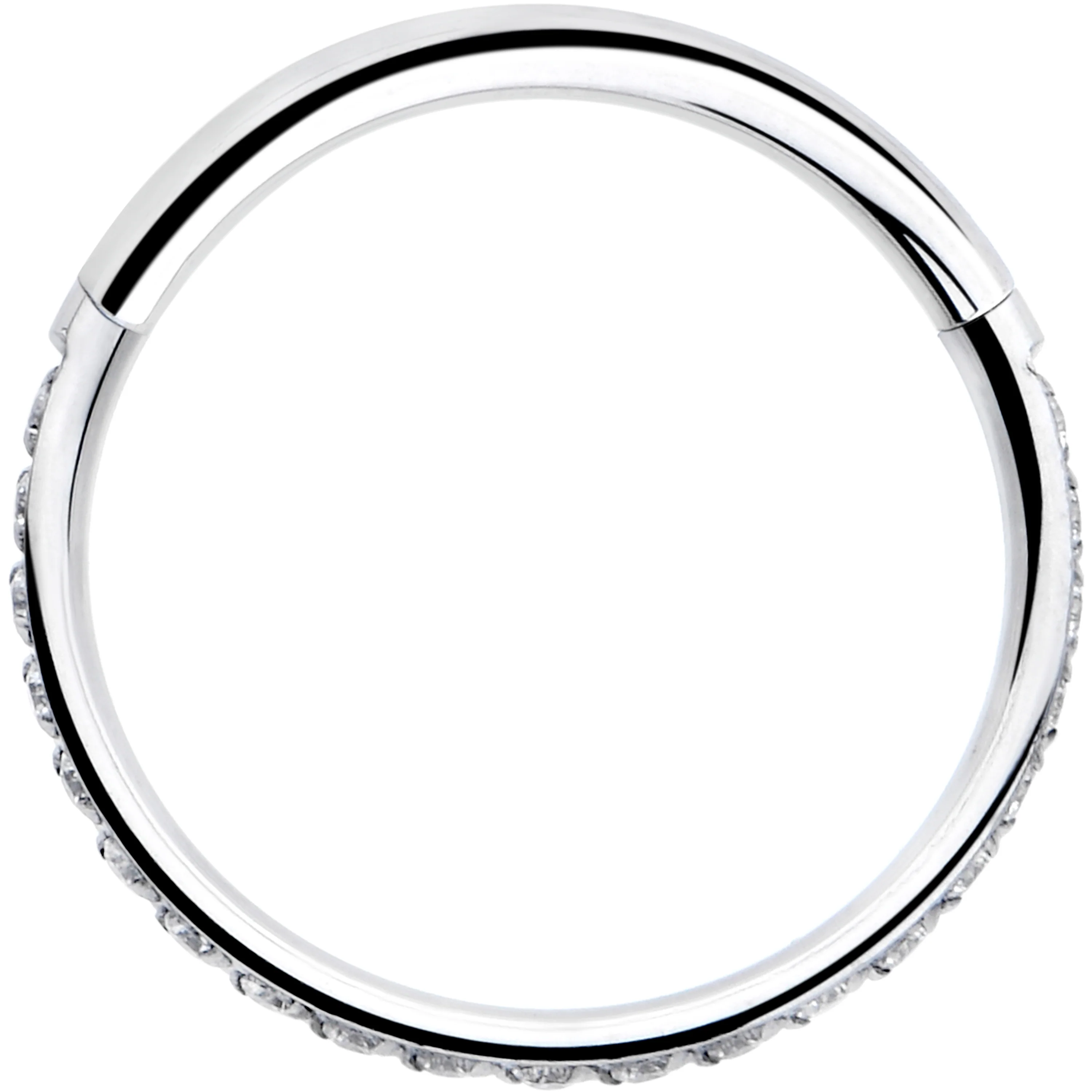 20G 5/16 Clear Cubic Zirconia Forward Facing Hinged Segment Ring - Image 2