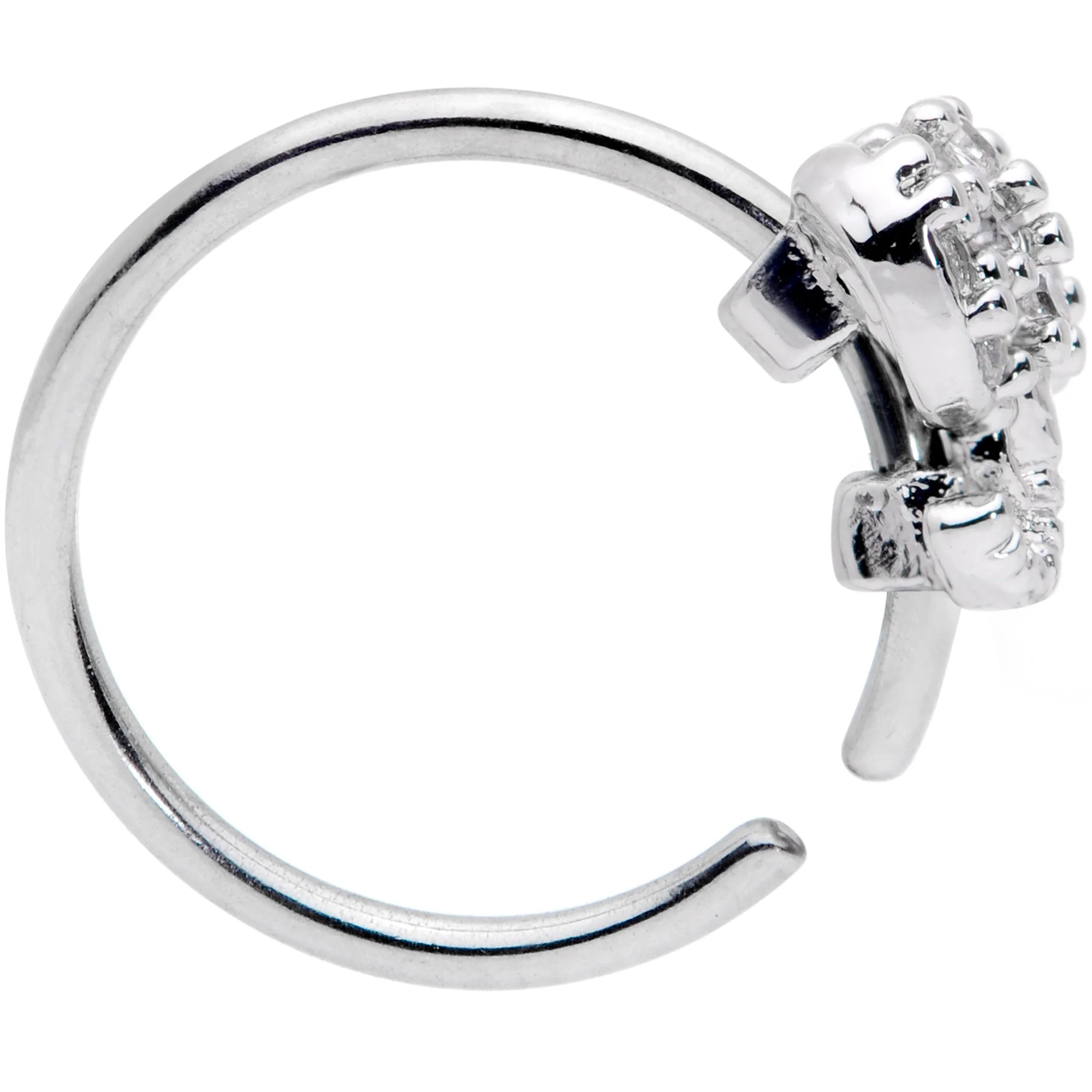 20G 5/16 Clear CZ Elegant Elephant Nose Hoop - Image 3