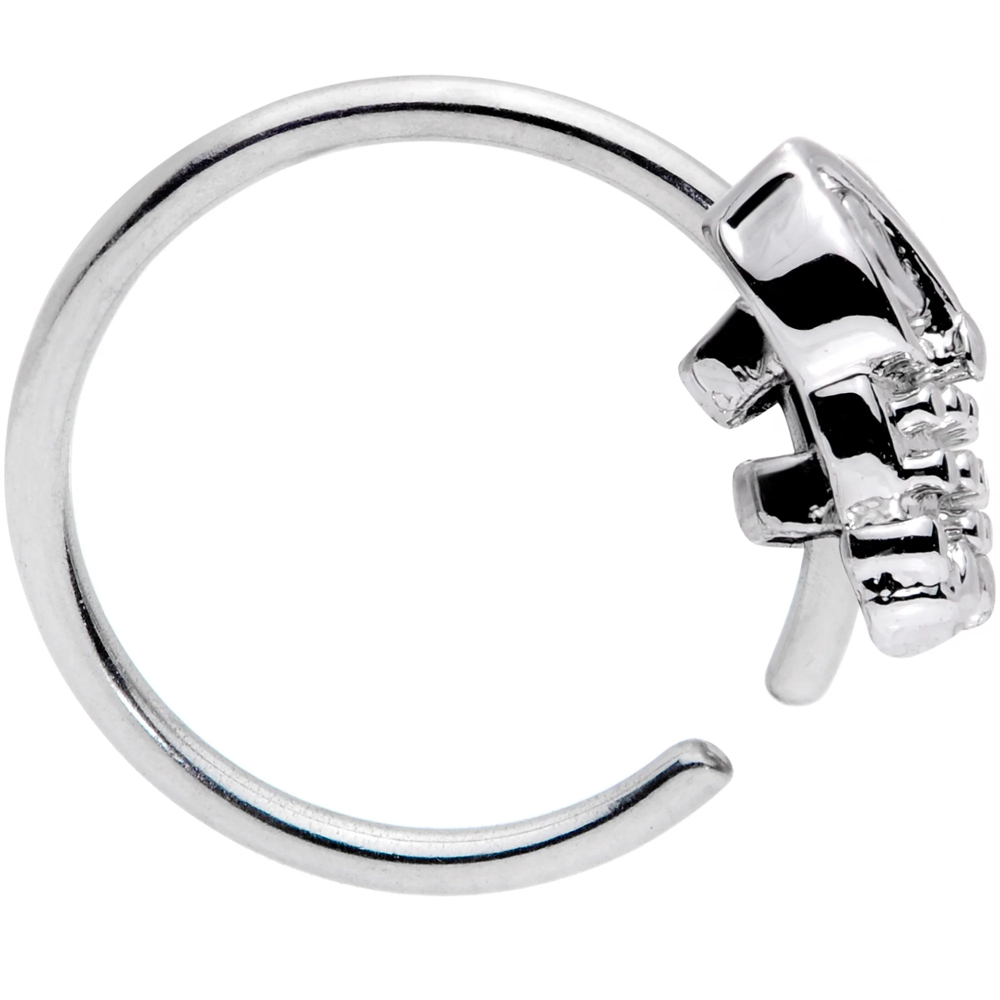 20G 5/16 Clear CZ Gem All About Owl Nose Hoop - Image 3