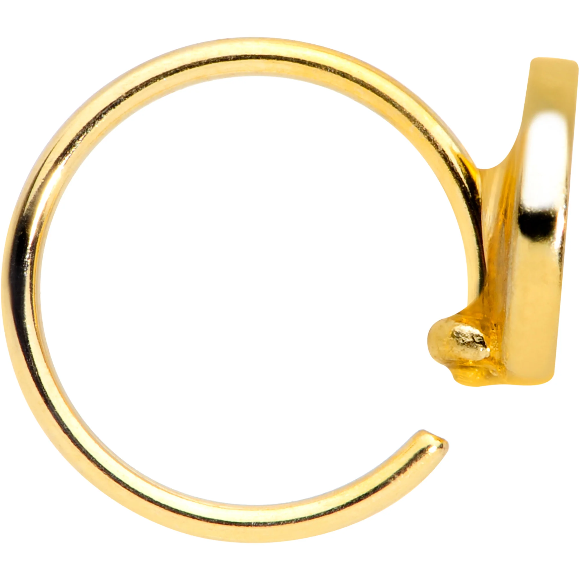20G 5/16 Gold Tone Rainbow Grapefruit Nose Hoop - Image 4