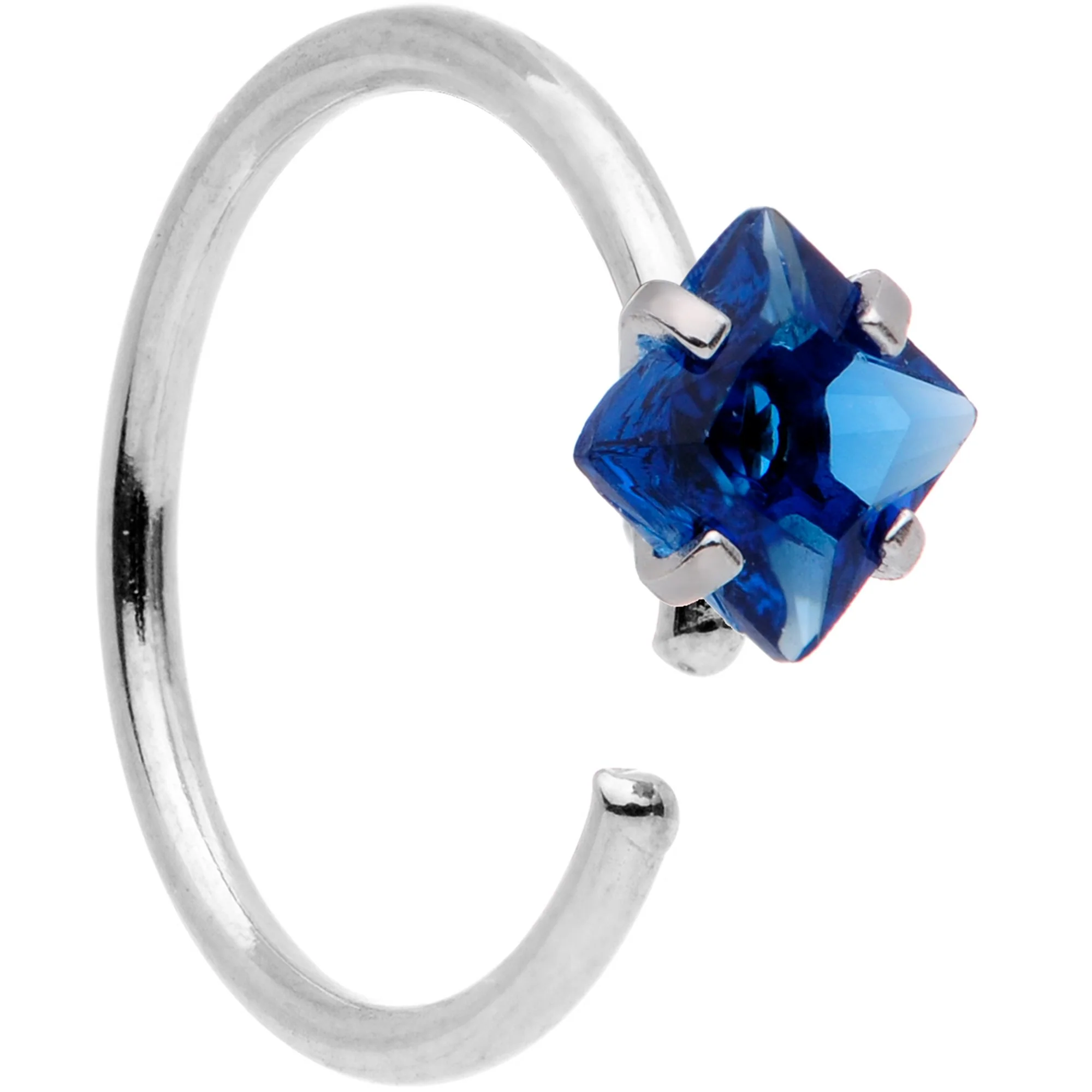 20G 5/16 Multicolor Single Gem Regal Rhombus Nose Hoop Set of 6 - Image 3