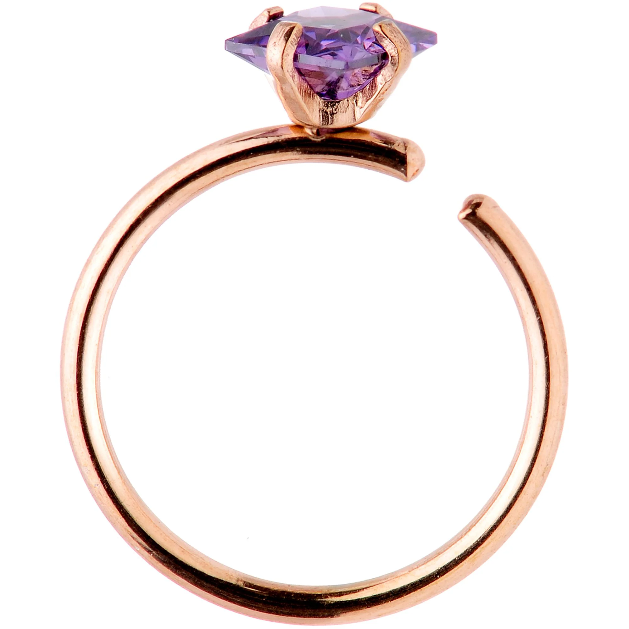 20G 5/16 Pastel Gem Rose Gold Tone Nose Hoop Set of 6 - Image 3