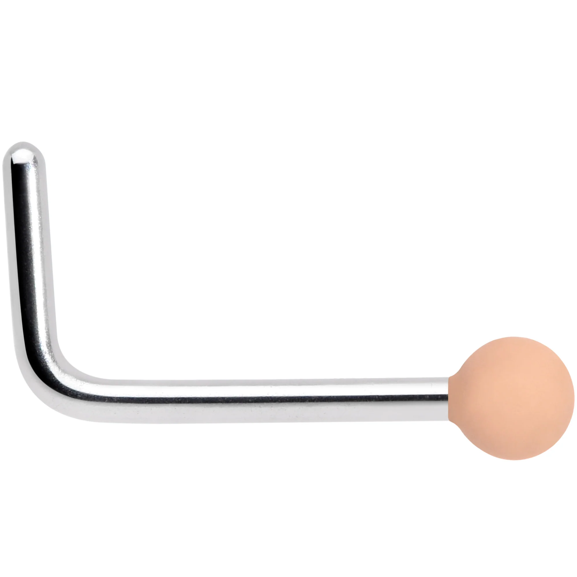 20G 7mm Beige Matte 2mm L Shaped Nose Ring - Image 2
