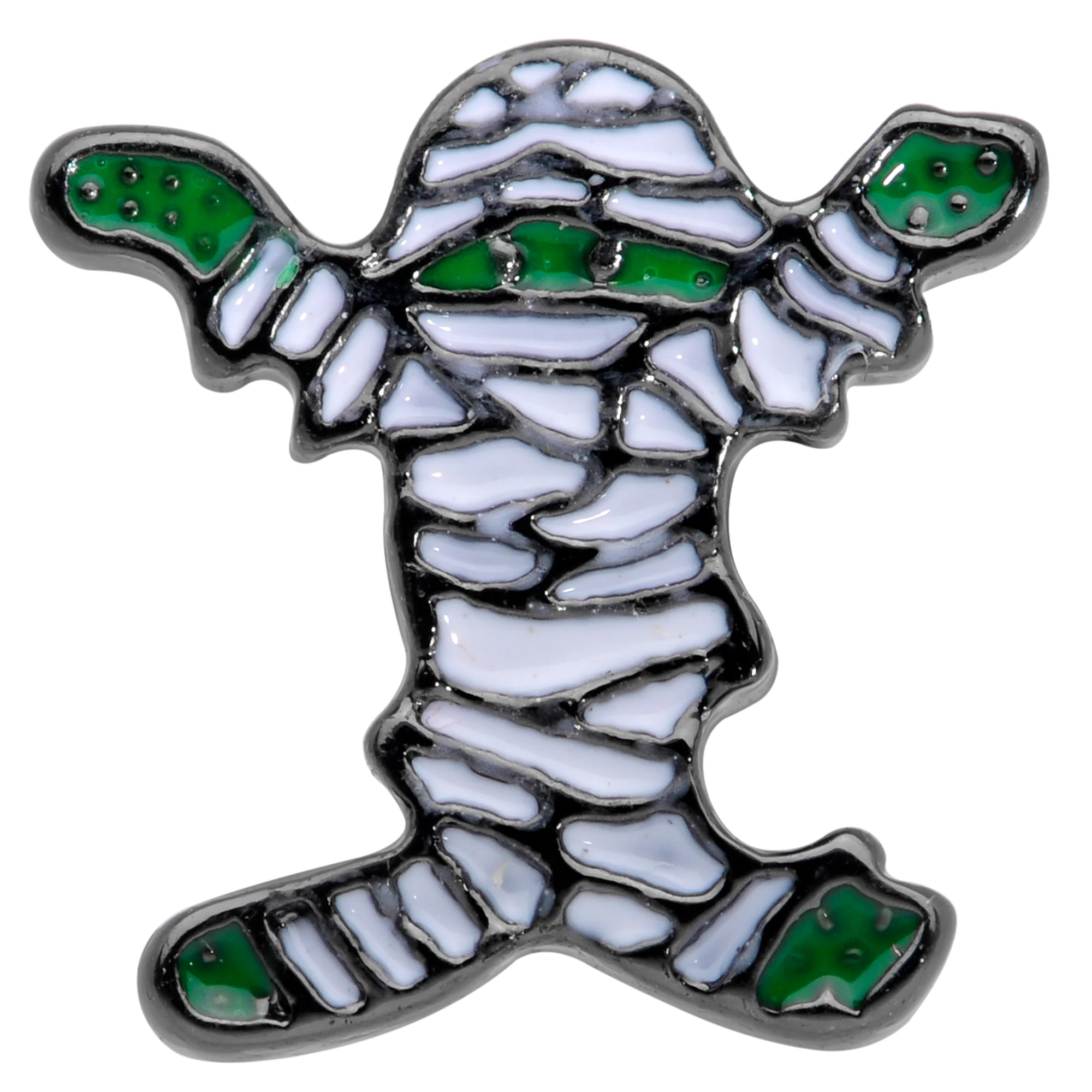 20G 7mm Black Green Mummy Halloween L Shaped Nose Ring - Image 2
