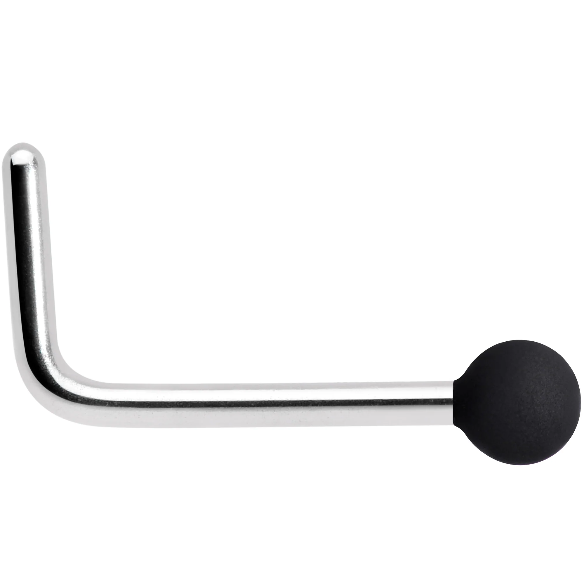 20G 7mm Black Matte 2mm L Shaped Nose Ring - Image 2