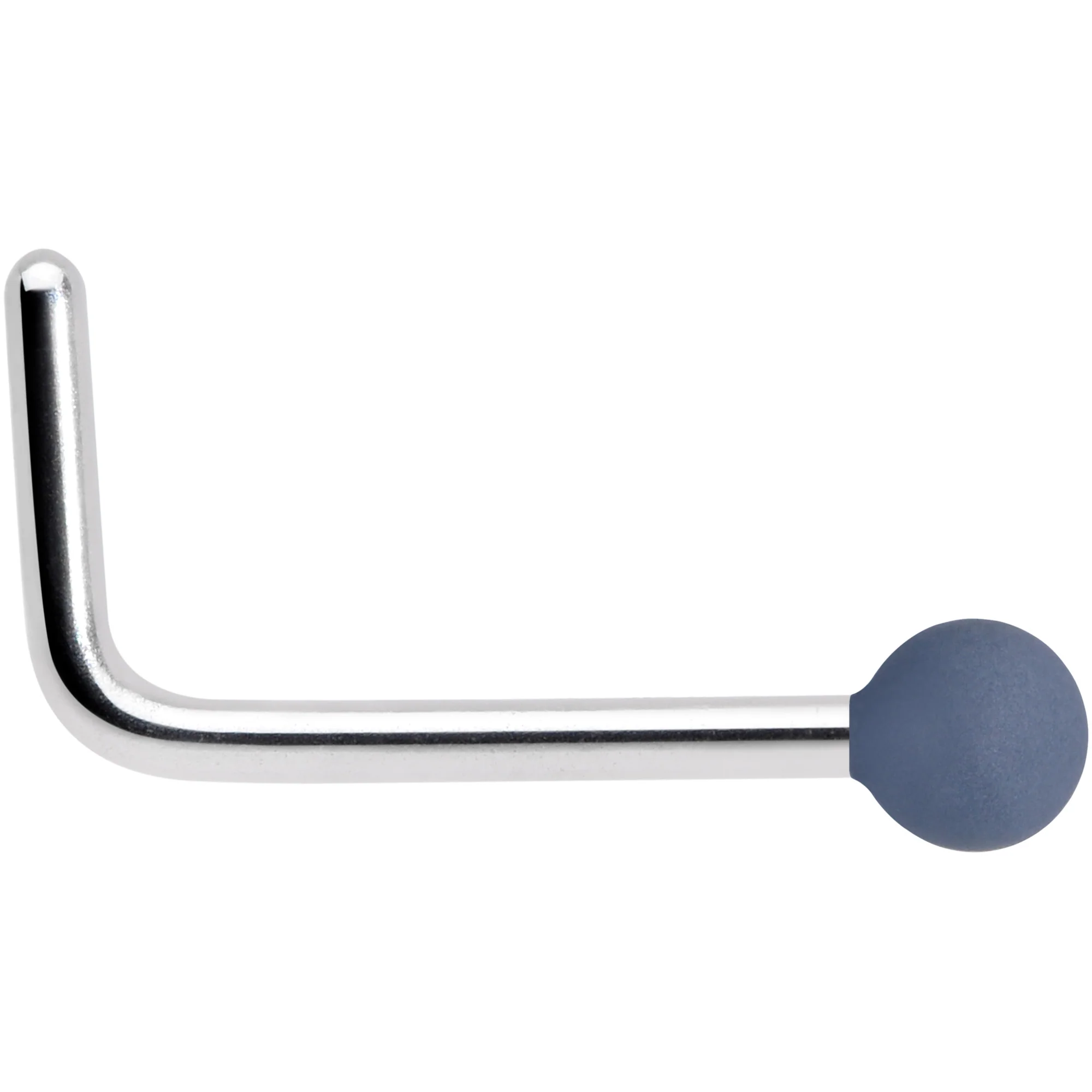20G 7mm Dark Grey Matte 2mm L Shaped Nose Ring - Image 2