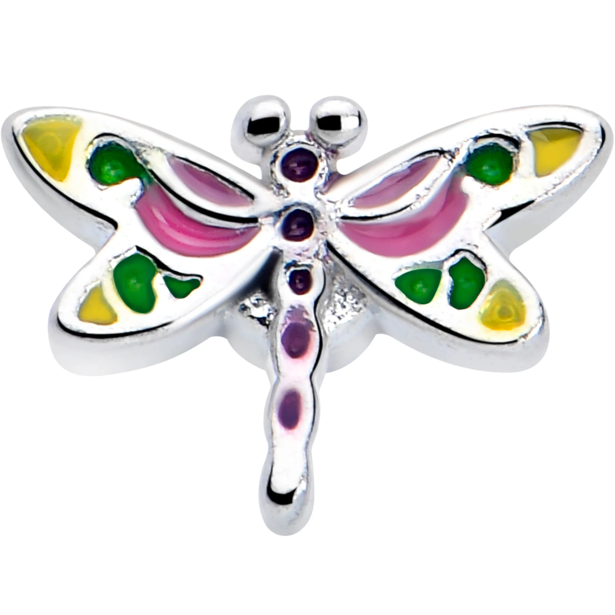20G 7mm Dragonfly Colors L Shape Nose Ring - Image 3